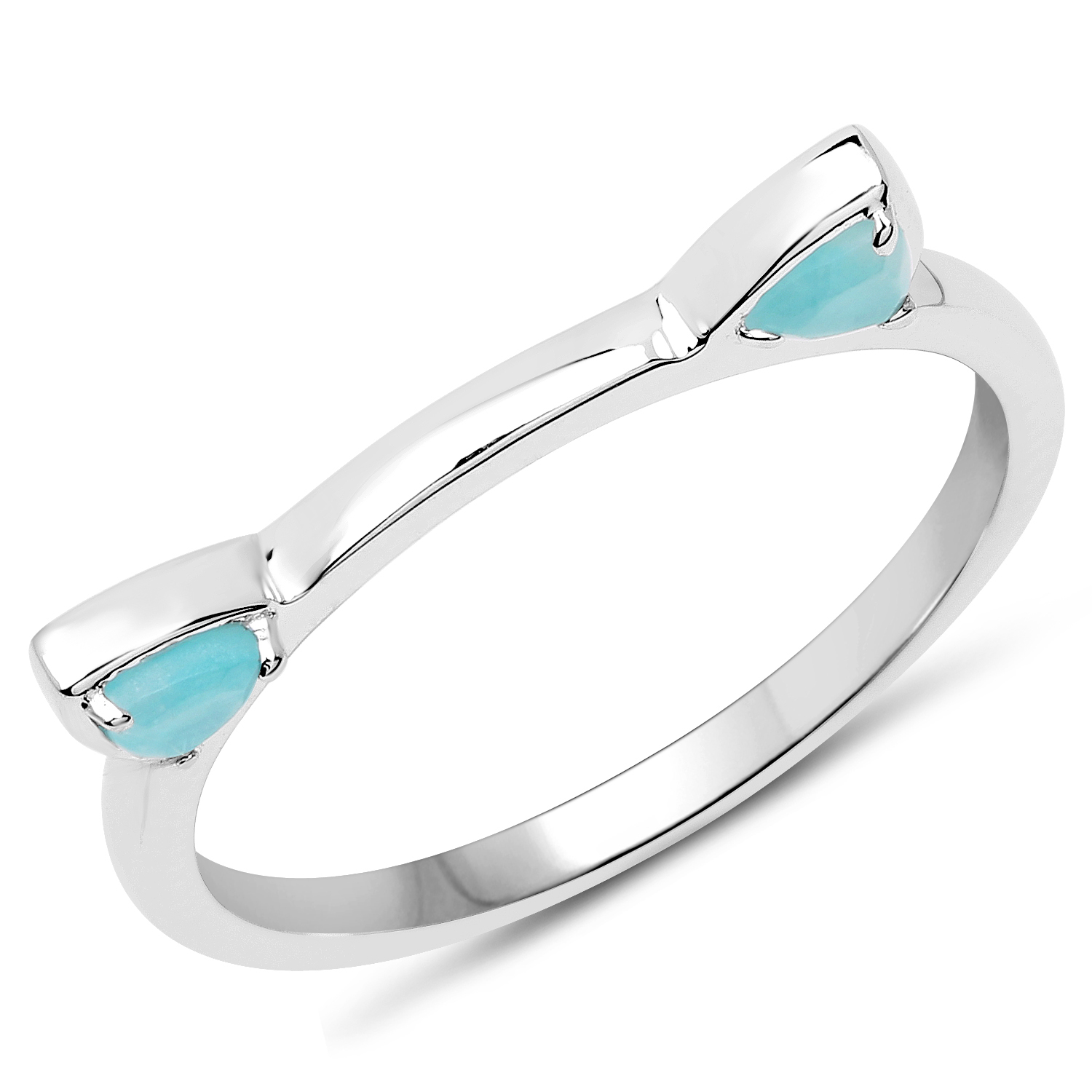 0.24 Carat Genuine Amazonite .925 Sterling Silver Ring