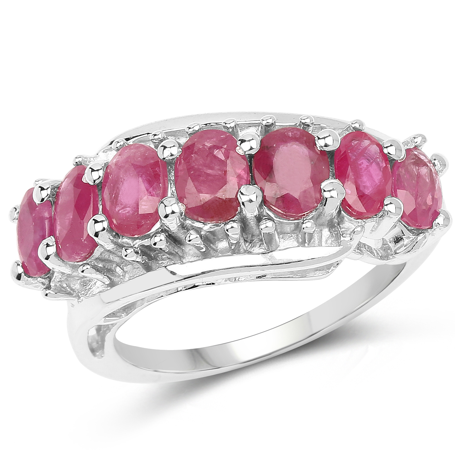 1.98 Carat Genuine Ruby .925 Sterling Silver Ring