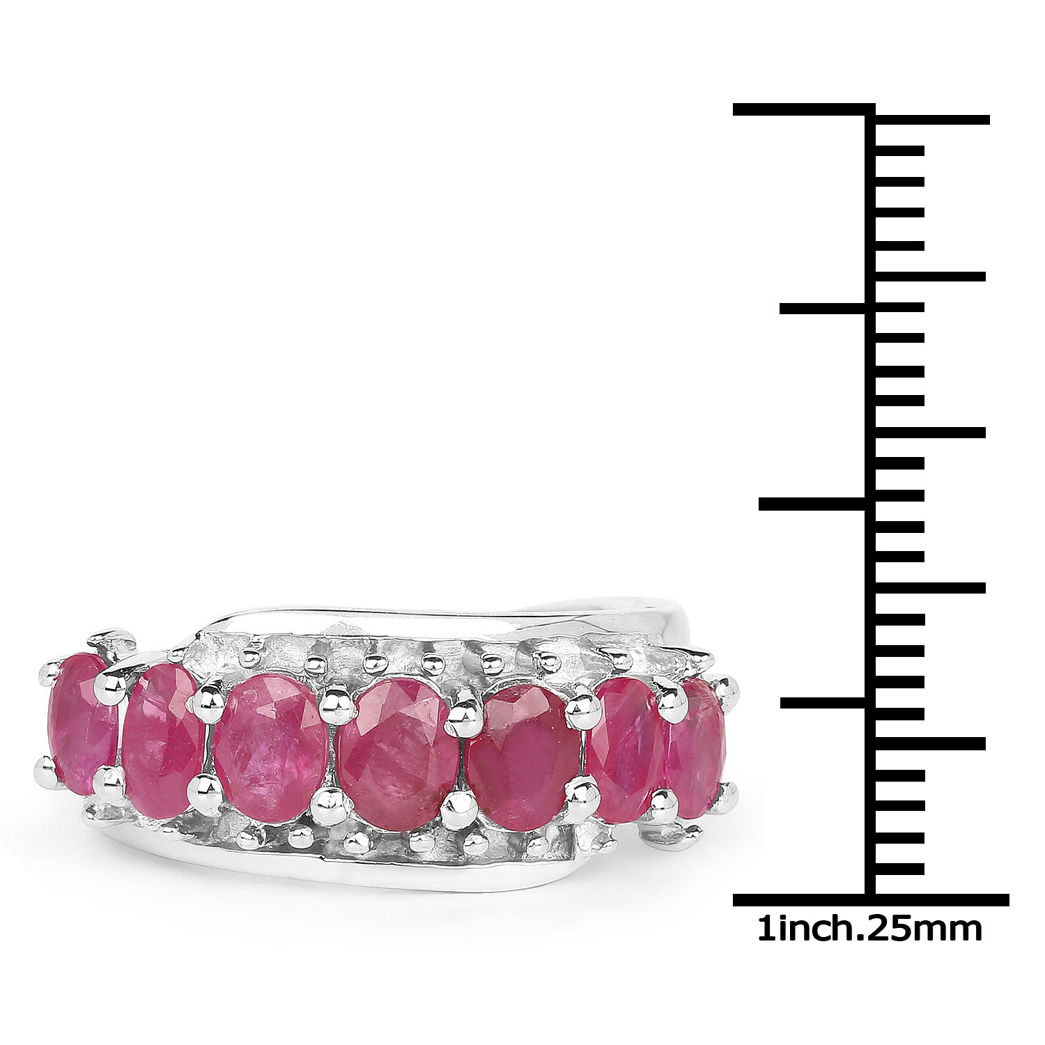 1.98 Carat Genuine Ruby .925 Sterling Silver Ring