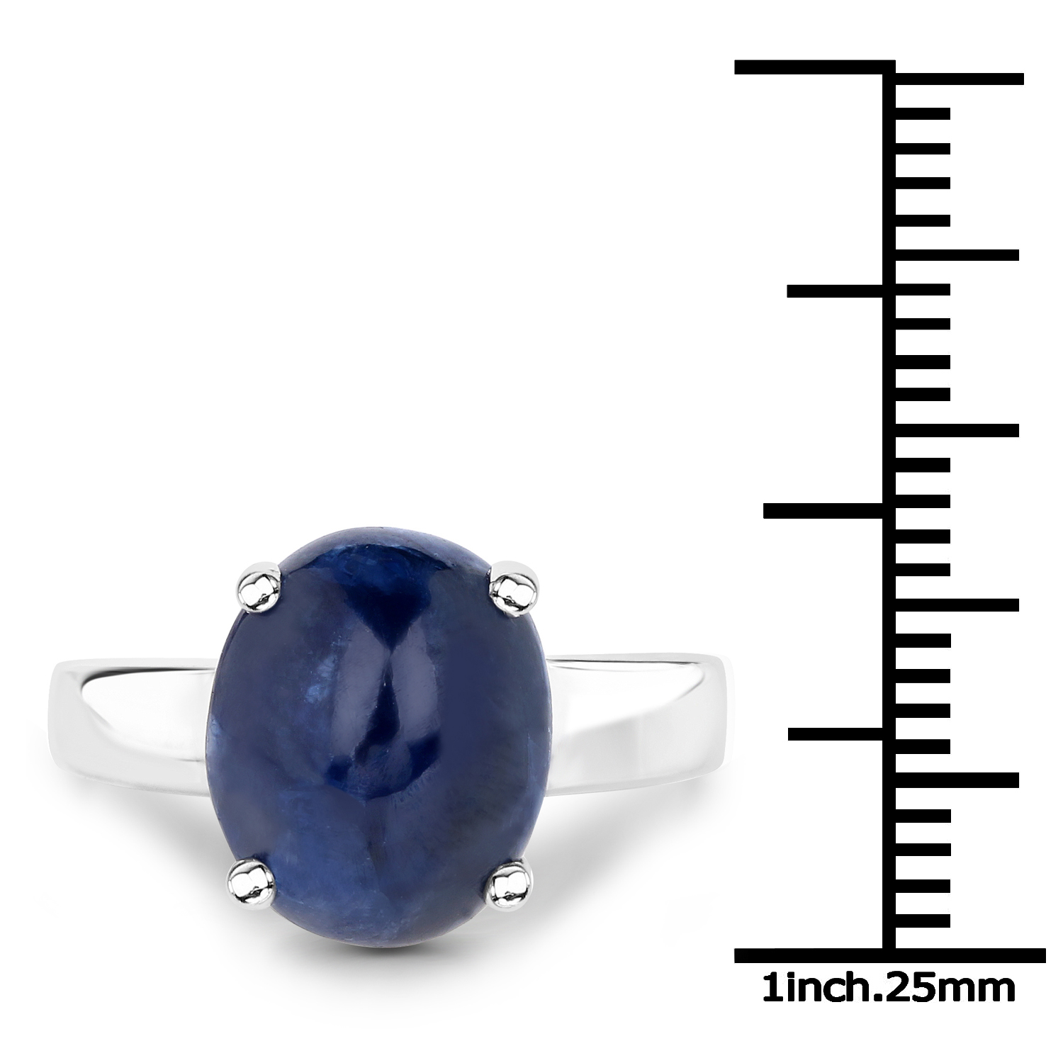 7.00 Carat Genuine Blue Sapphire .925 Sterling Silver Ring