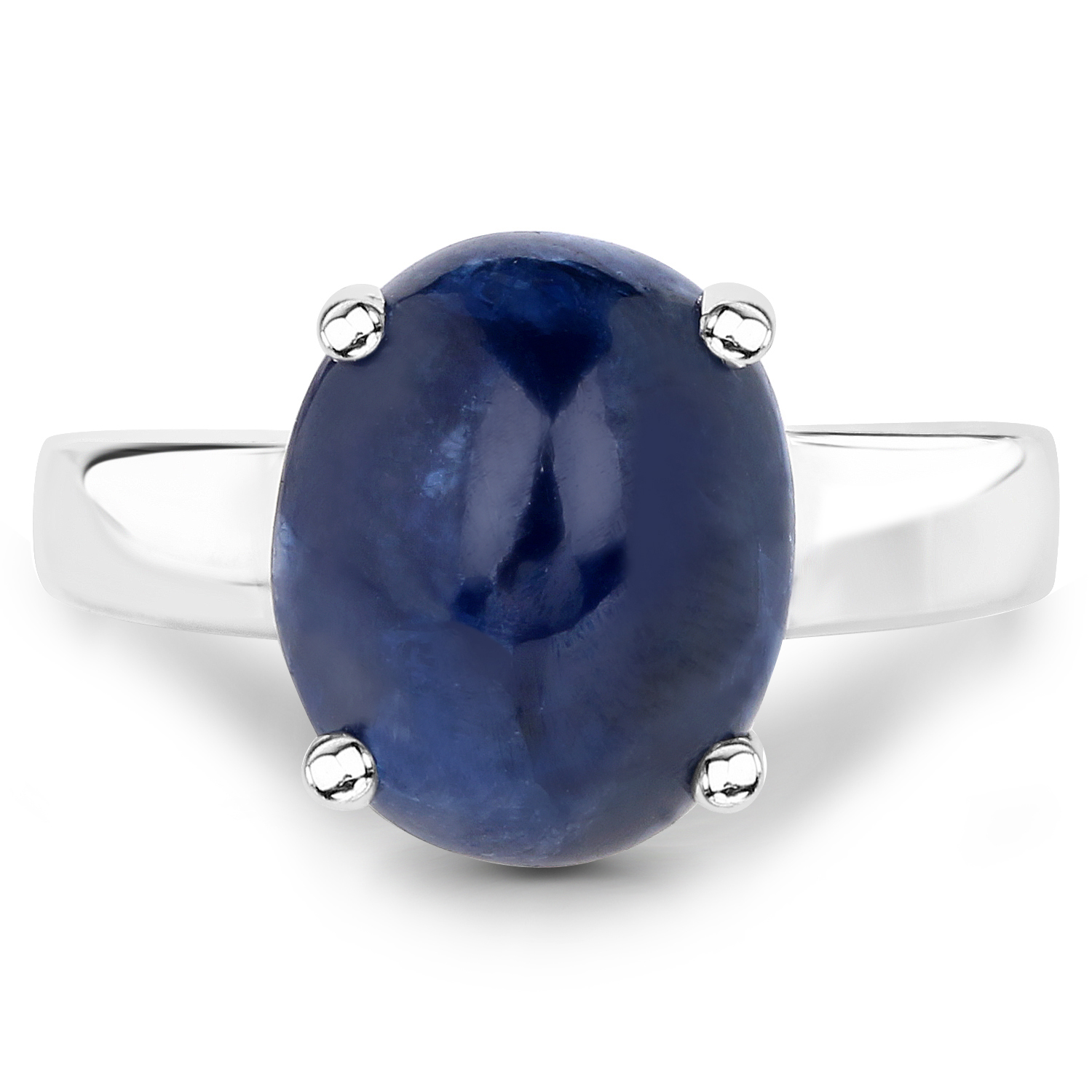 7.00 Carat Genuine Blue Sapphire .925 Sterling Silver Ring