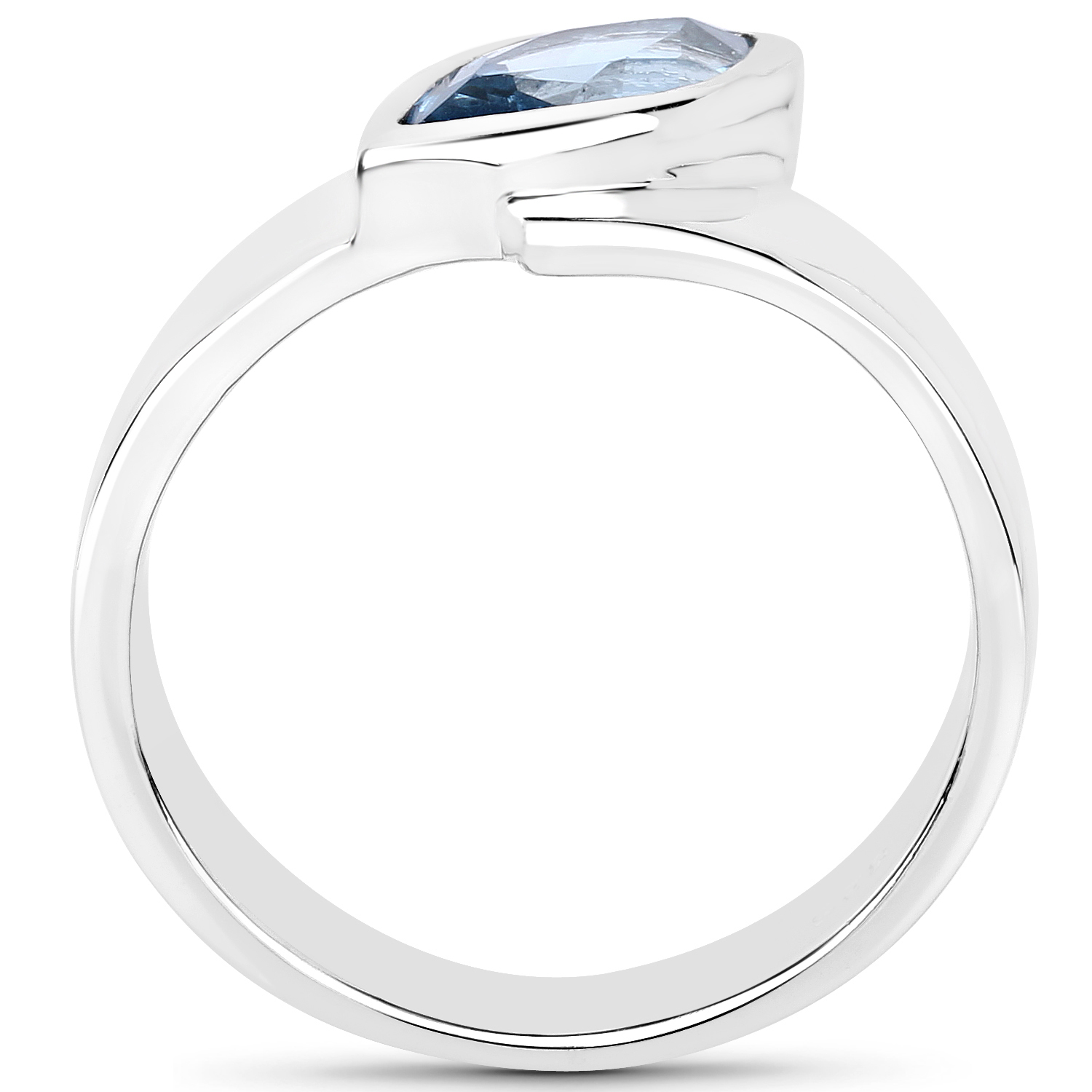 1.25 Carat Genuine Swiss Blue Topaz .925 Sterling Silver Ring