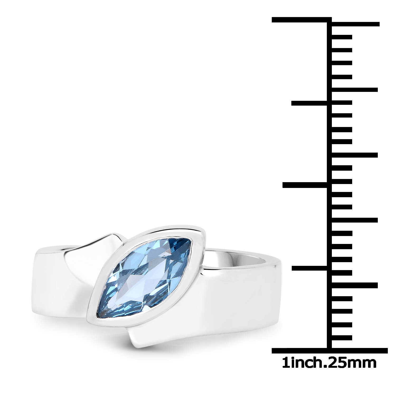 1.25 Carat Genuine Swiss Blue Topaz .925 Sterling Silver Ring