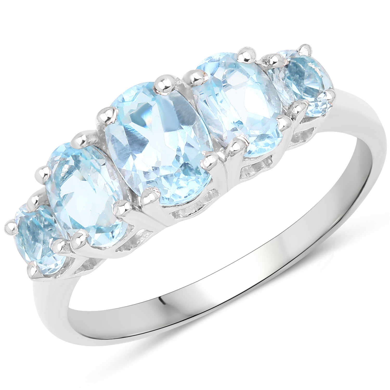 2.80 Carat Genuine Blue Topaz .925 Sterling Silver Ring