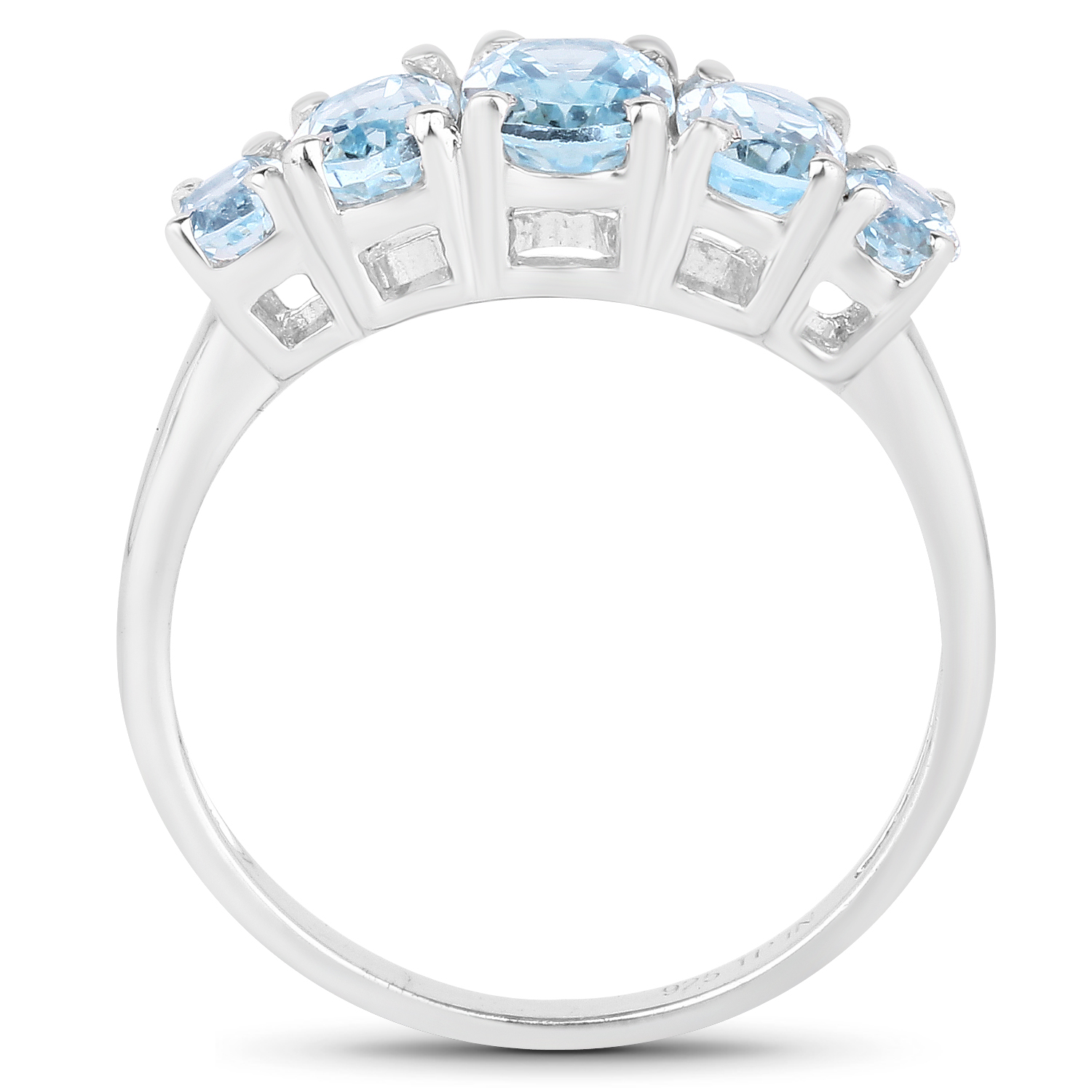 2.80 Carat Genuine Blue Topaz .925 Sterling Silver Ring