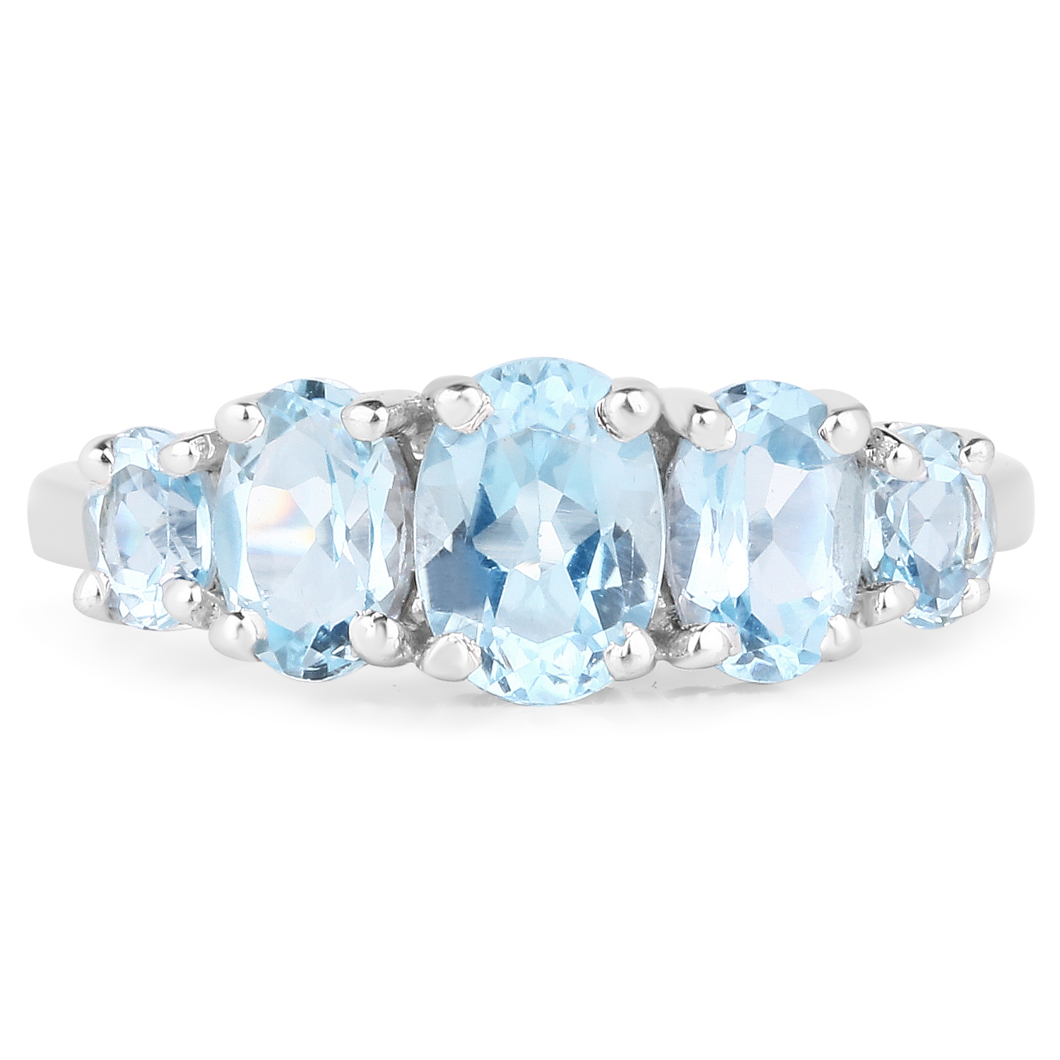 2.80 Carat Genuine Blue Topaz .925 Sterling Silver Ring