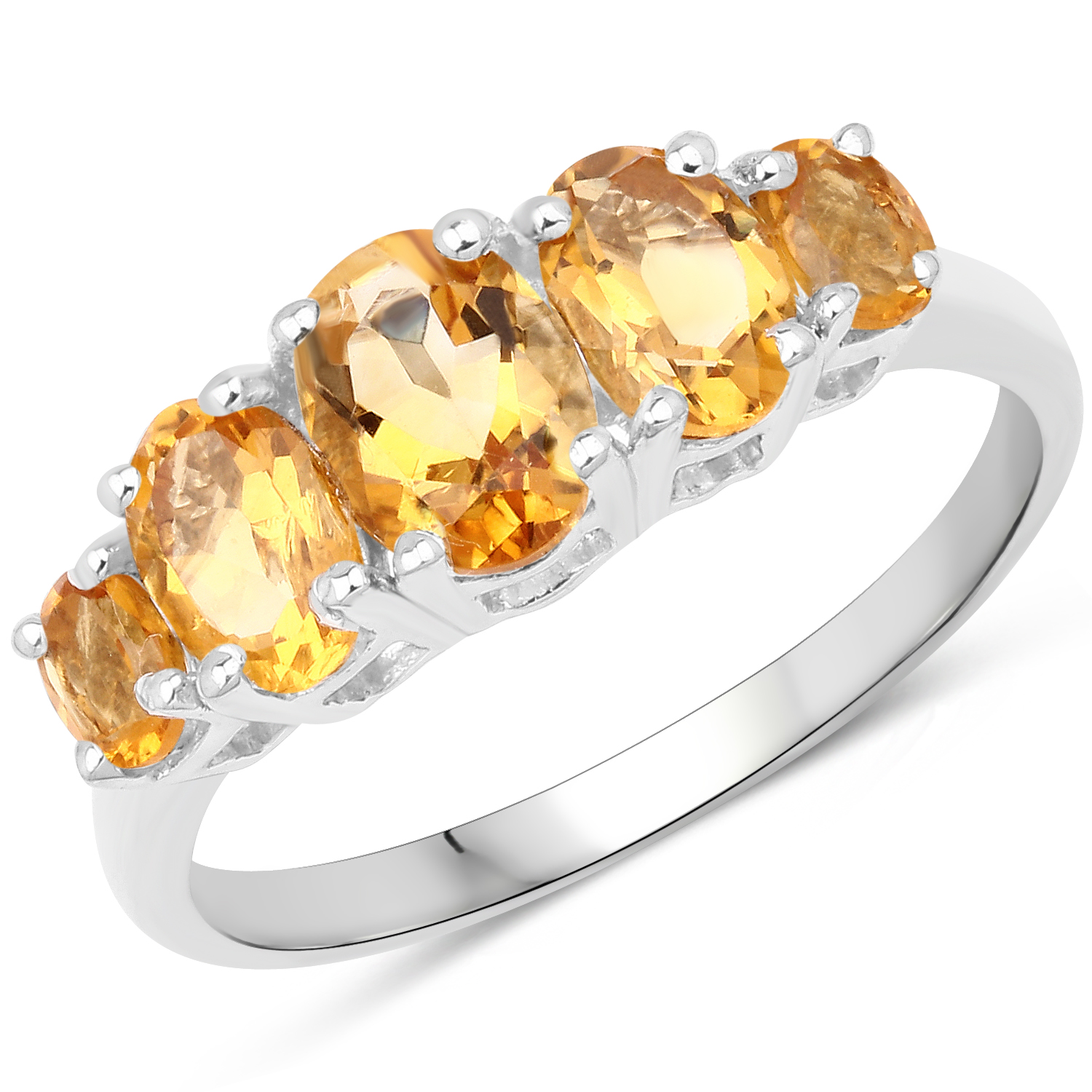 2.15 Carat Genuine Citrine .925 Sterling Silver Ring