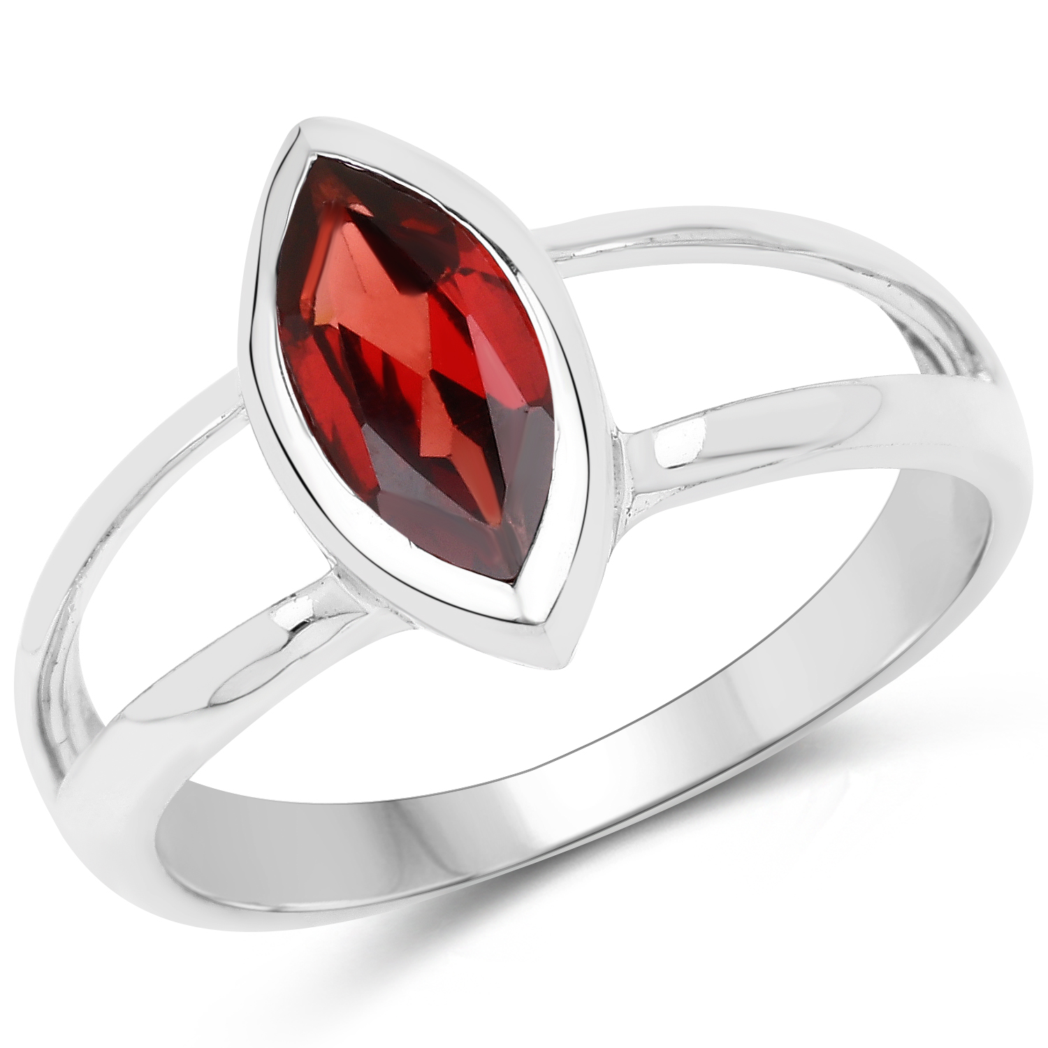 1.10 Carat Genuine Garnet .925 Sterling Silver Ring