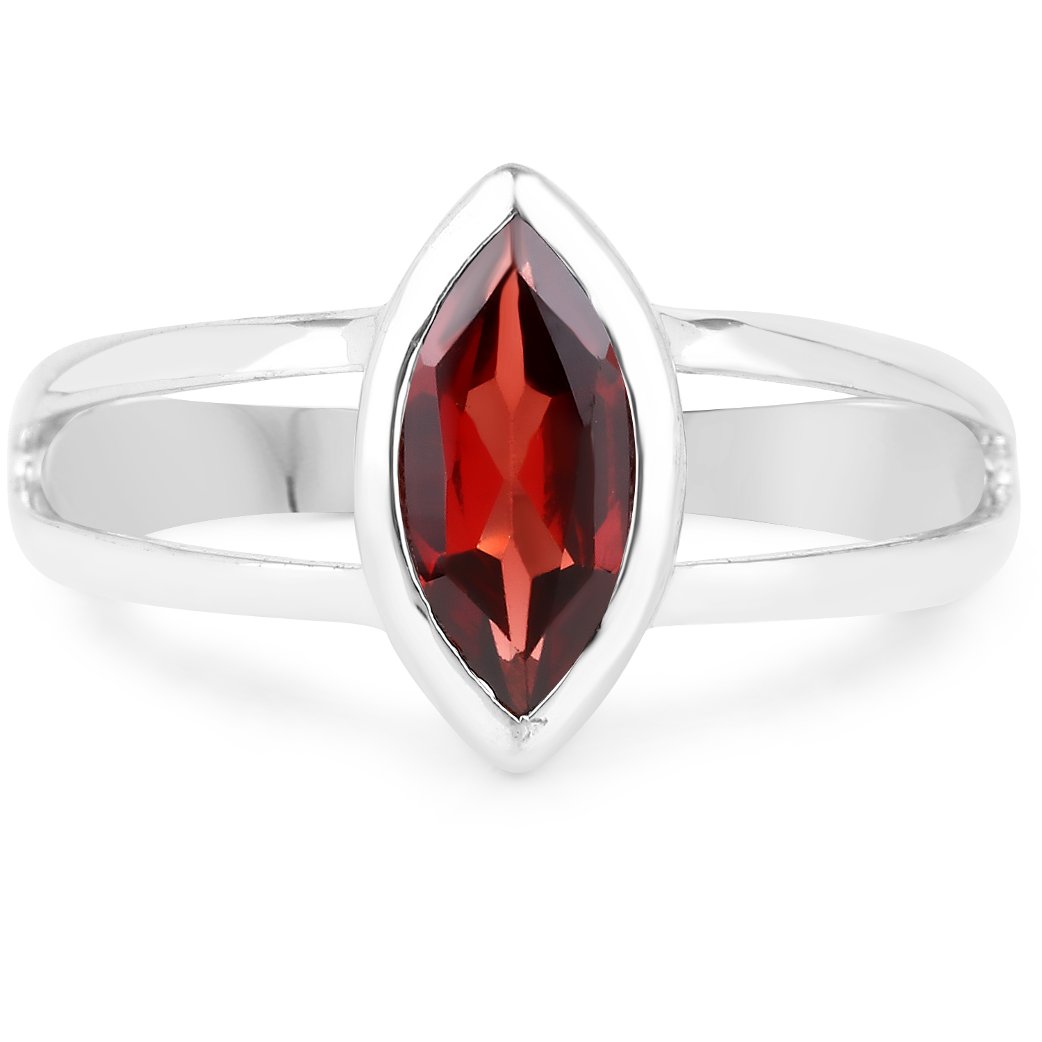 1.10 Carat Genuine Garnet .925 Sterling Silver Ring