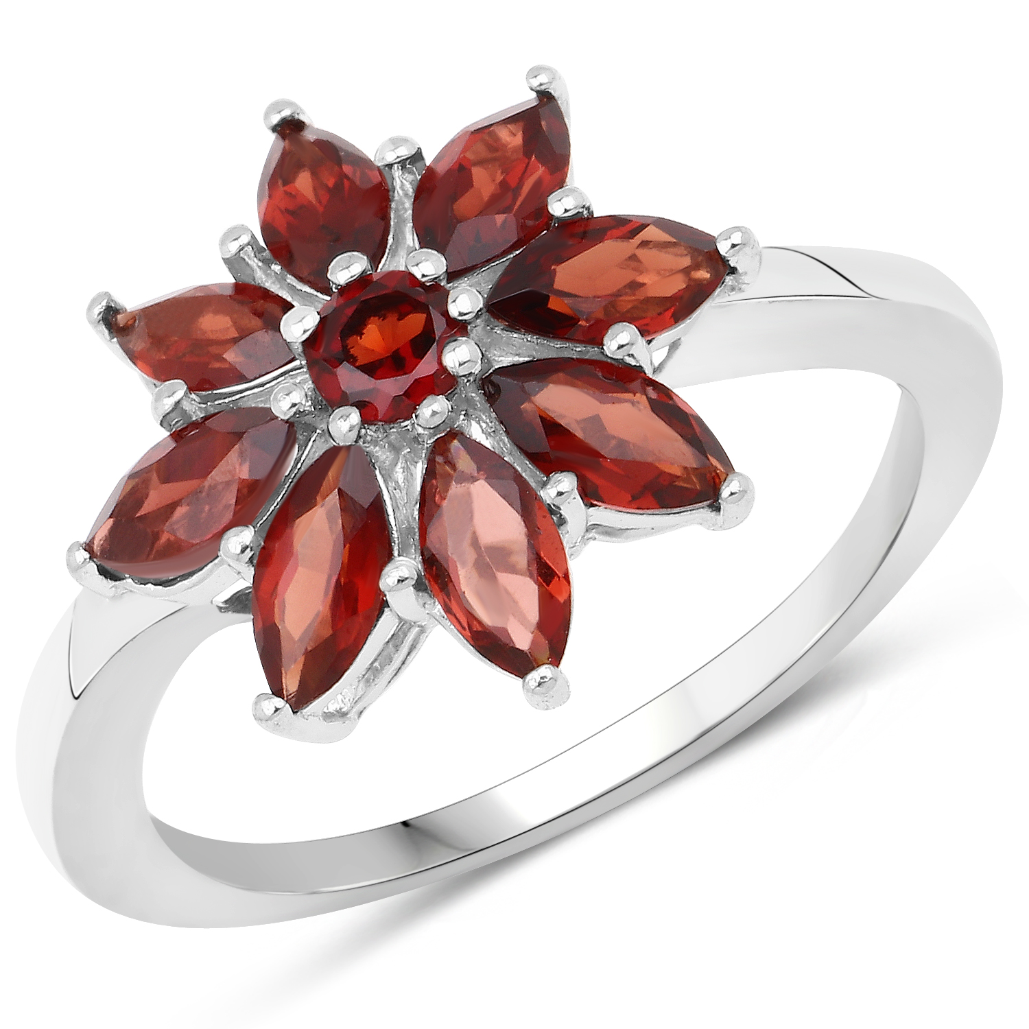 3.68 Carat Genuine Garnet .925 Sterling Silver Ring