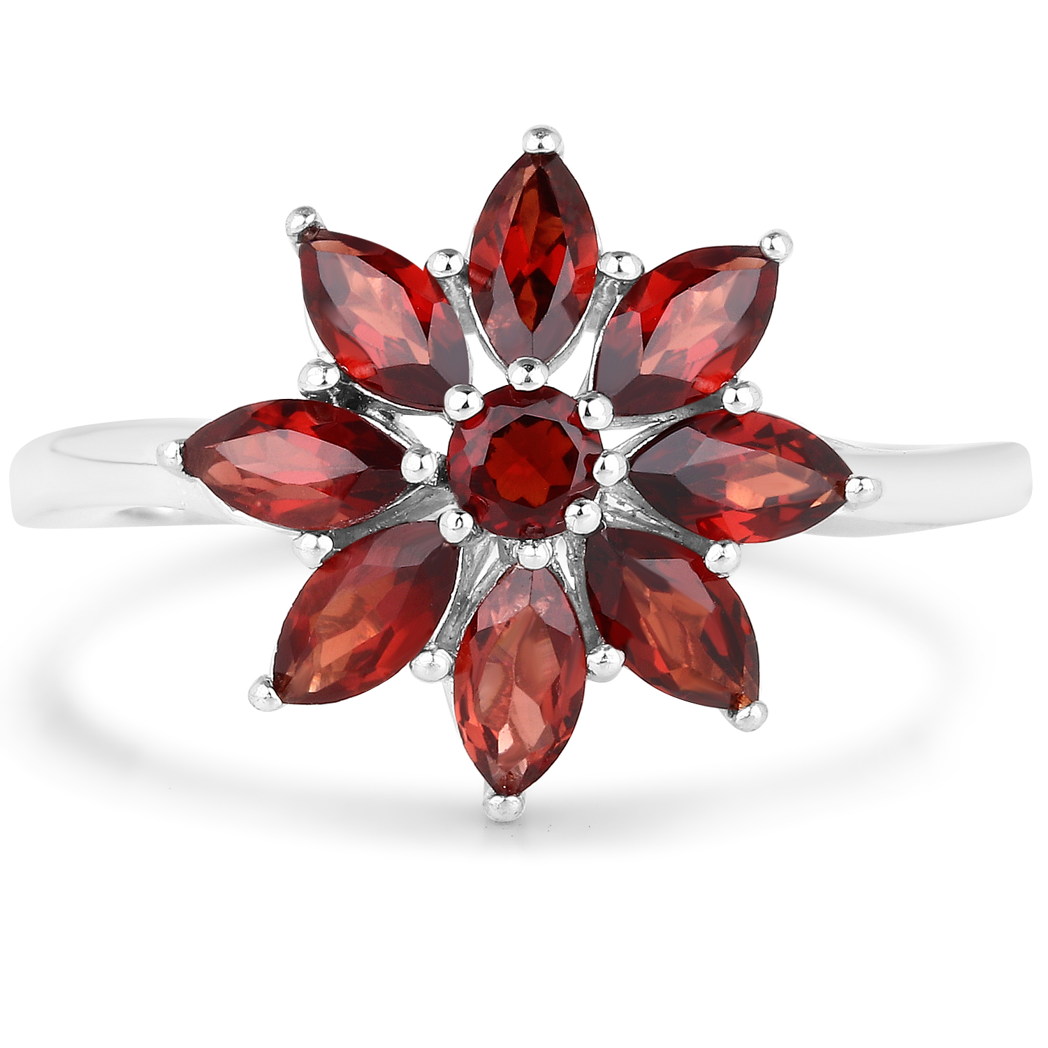 3.68 Carat Genuine Garnet .925 Sterling Silver Ring