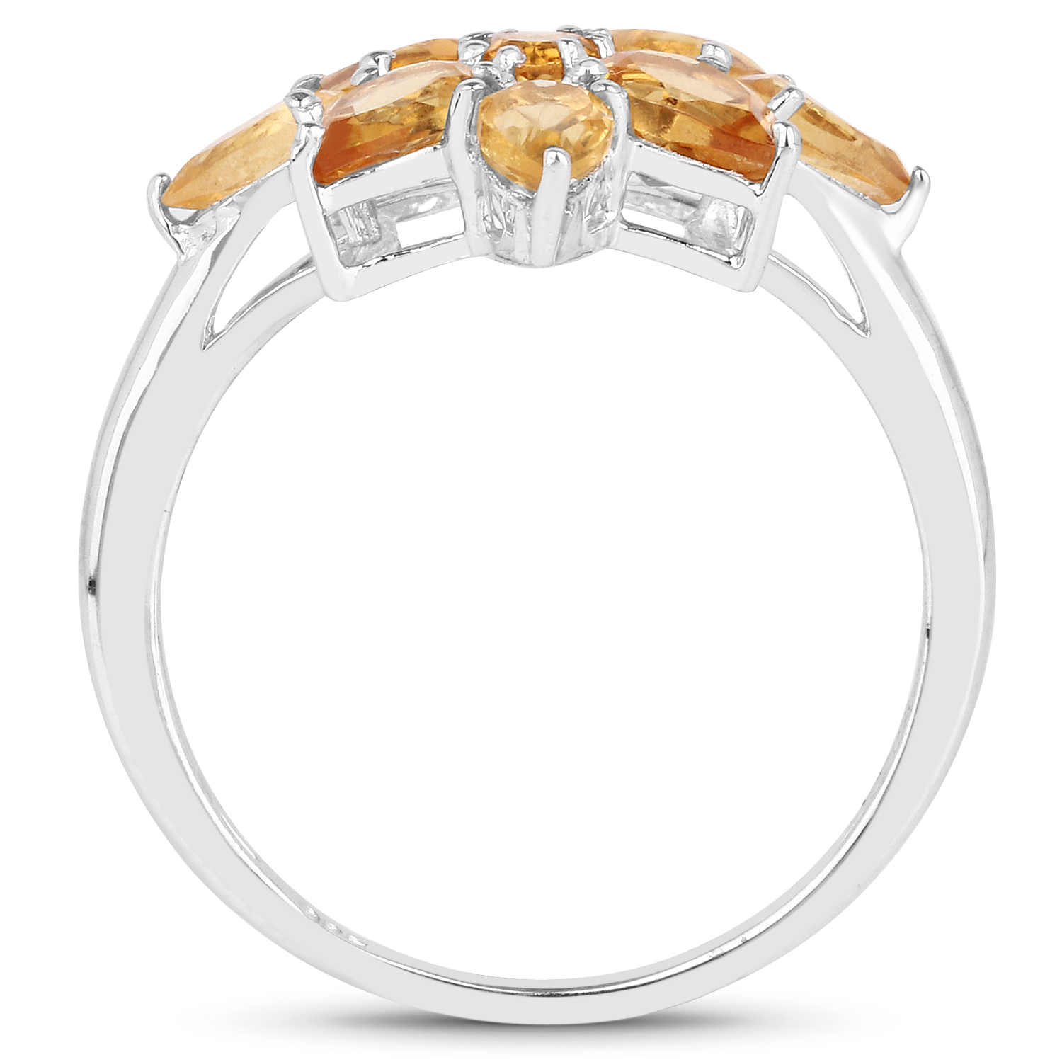 2.18 Carat Genuine Citrine .925 Sterling Silver Ring