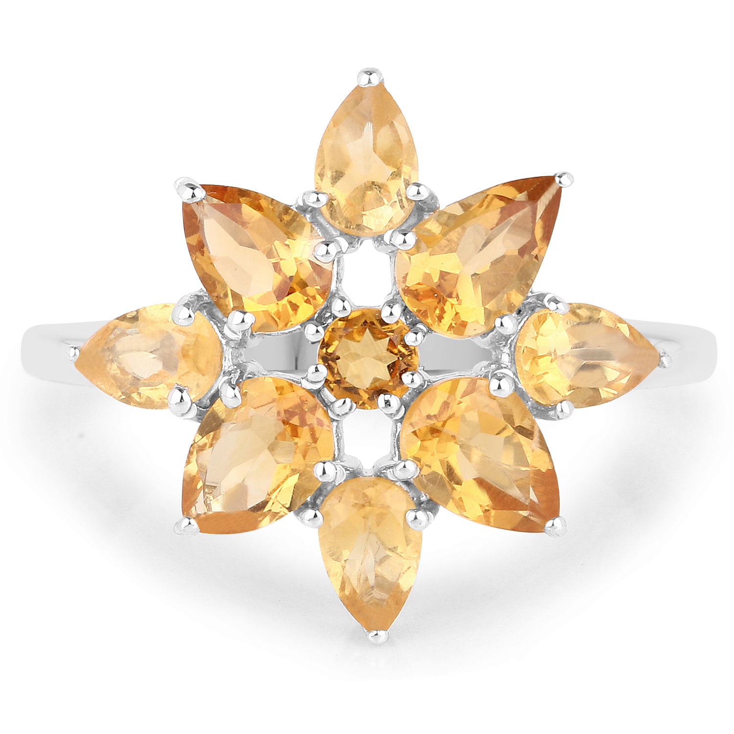 2.18 Carat Genuine Citrine .925 Sterling Silver Ring