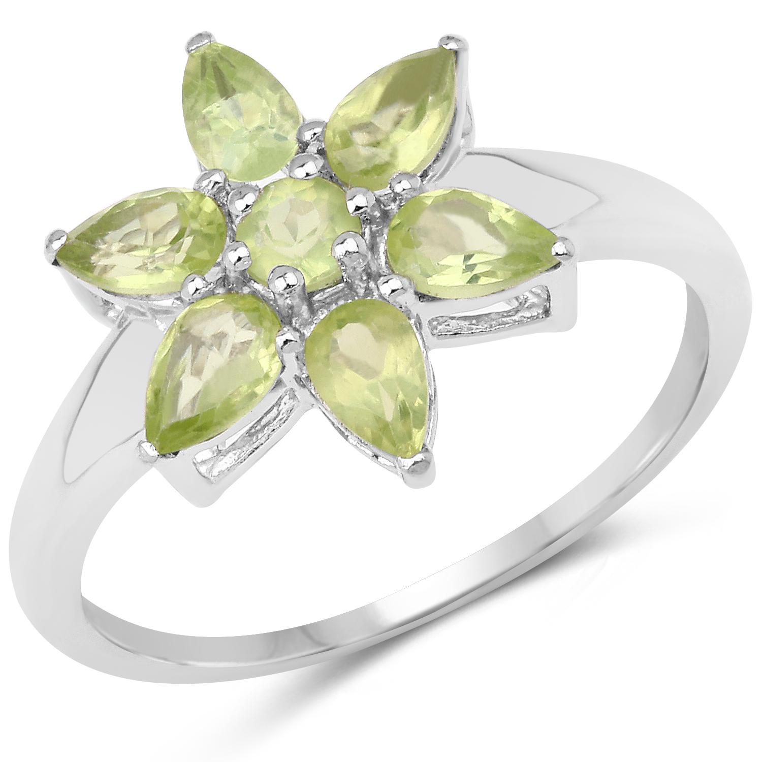 1.57 Carat Genuine Peridot .925 Sterling Silver Ring