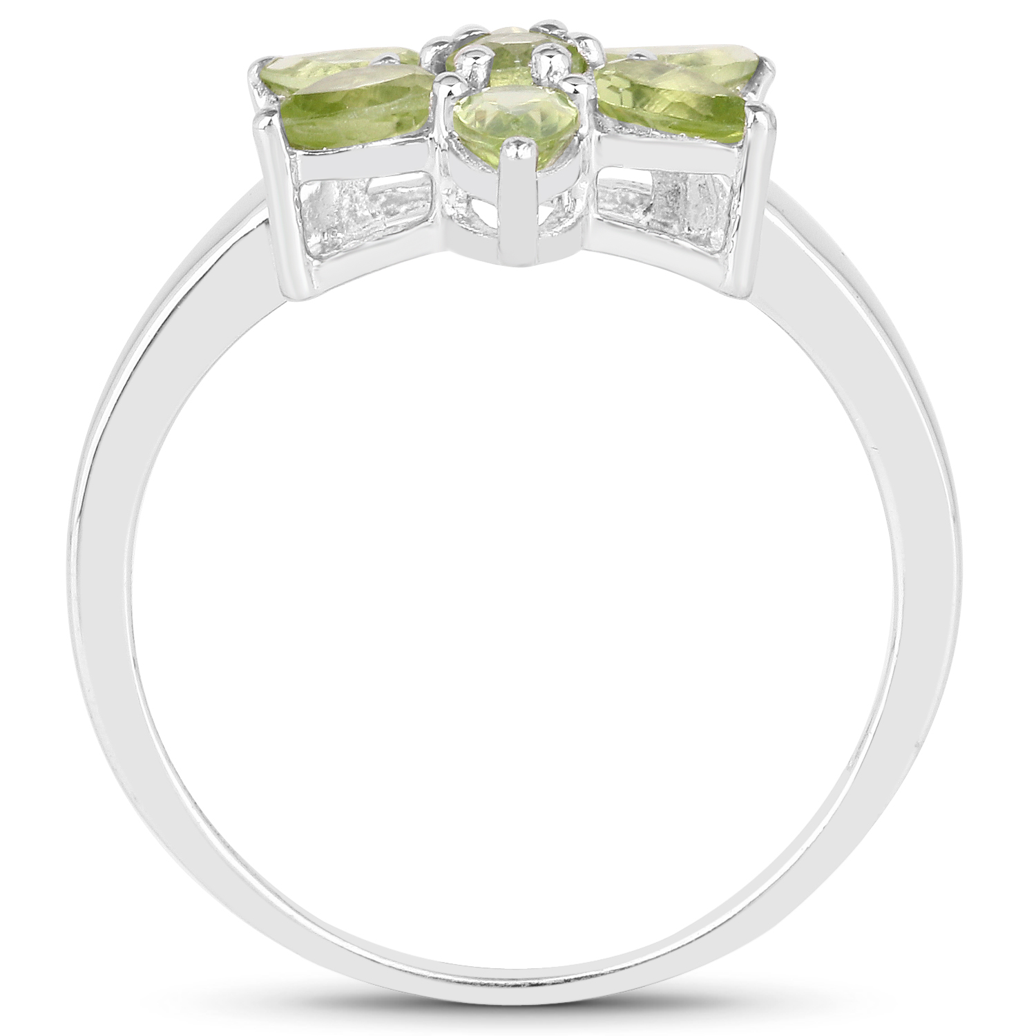 1.57 Carat Genuine Peridot .925 Sterling Silver Ring