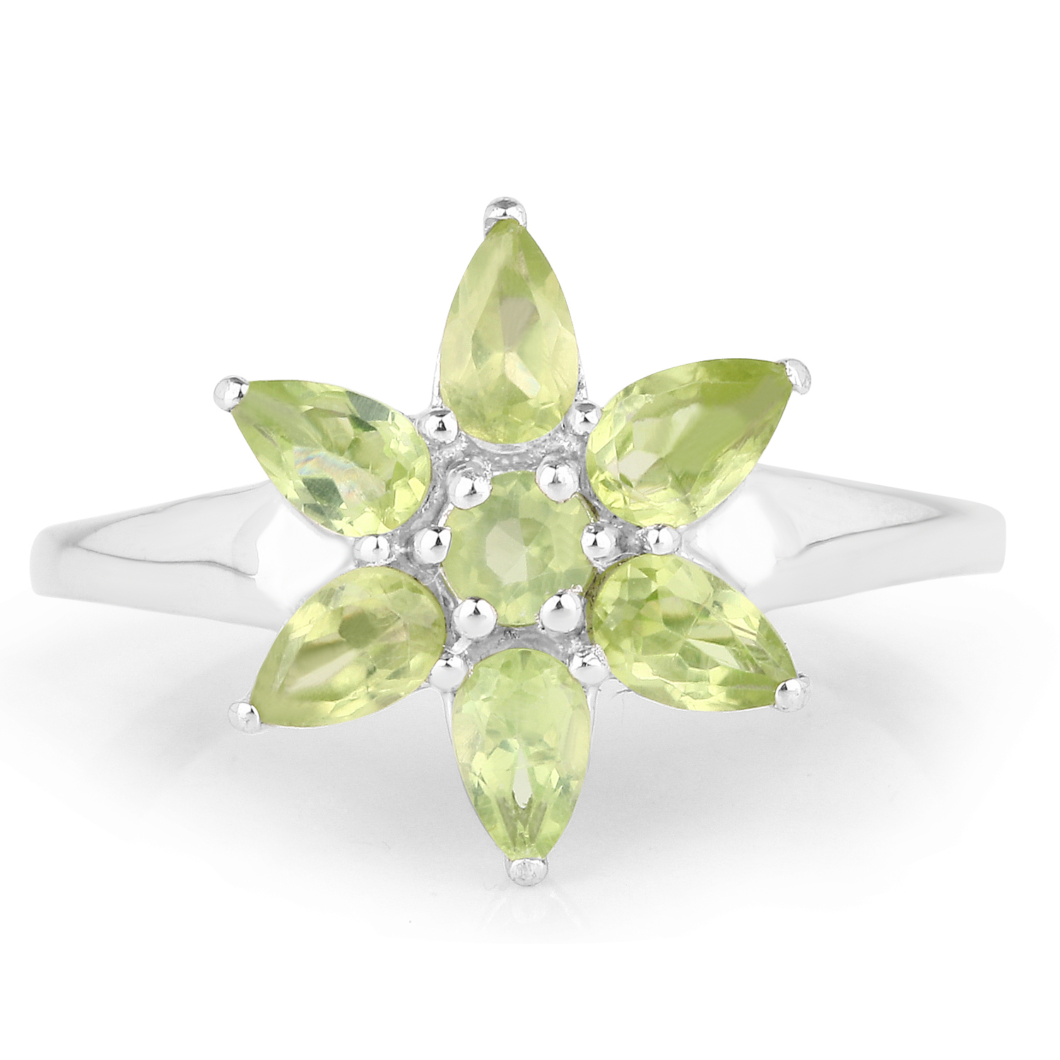 1.57 Carat Genuine Peridot .925 Sterling Silver Ring