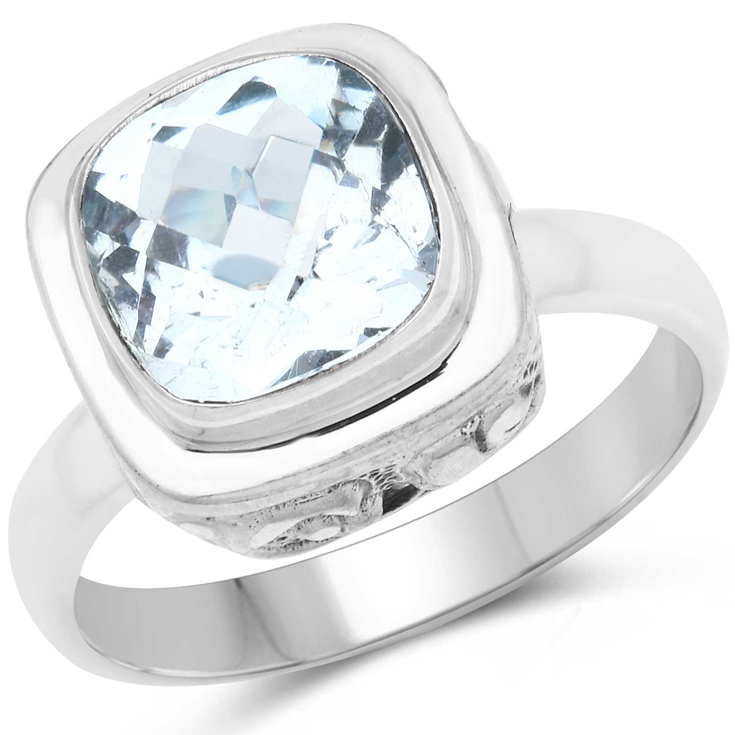 5.11 Carat Genuine Blue Topaz .925 Sterling Silver Ring