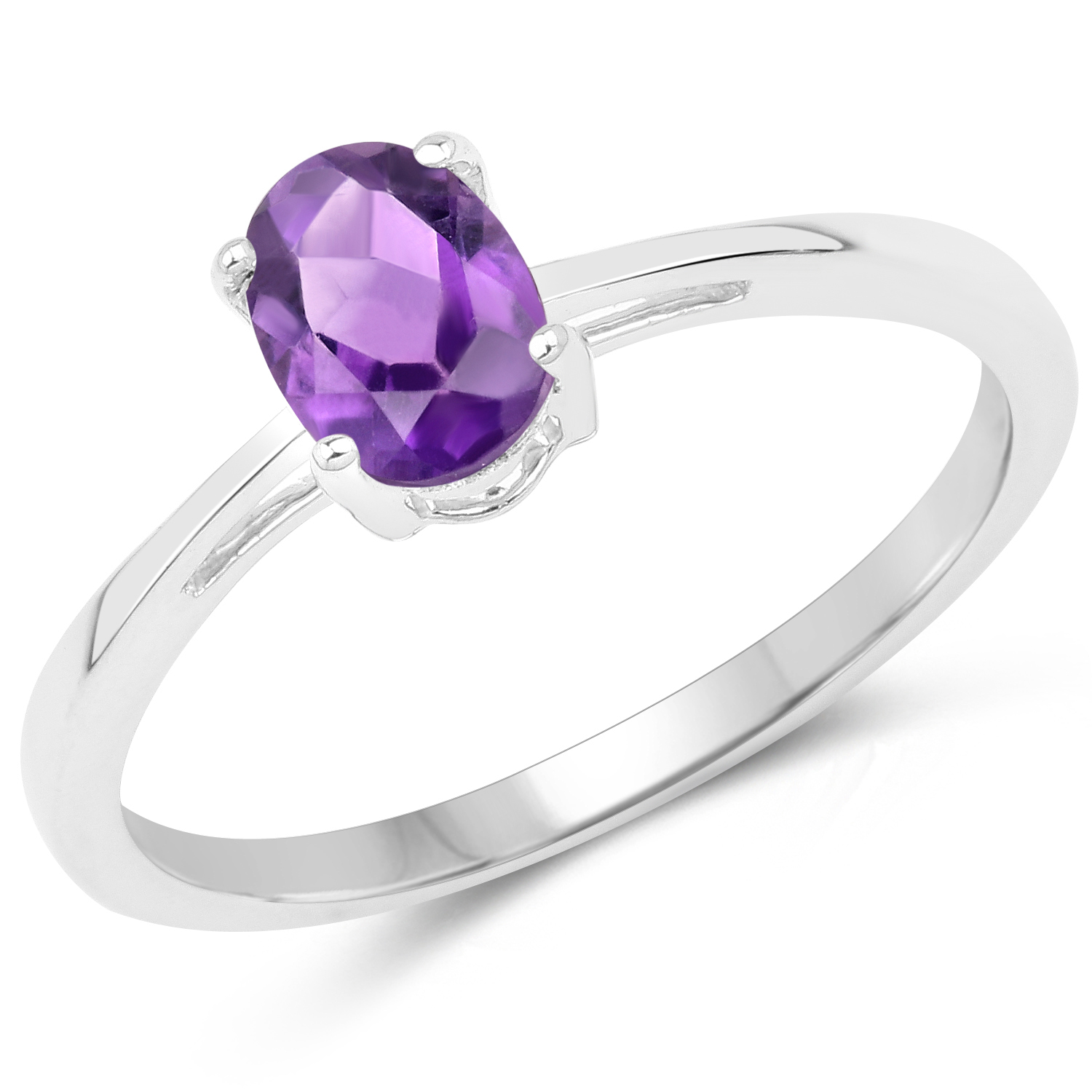 0.76 Carat Genuine Amethyst .925 Sterling Silver Ring