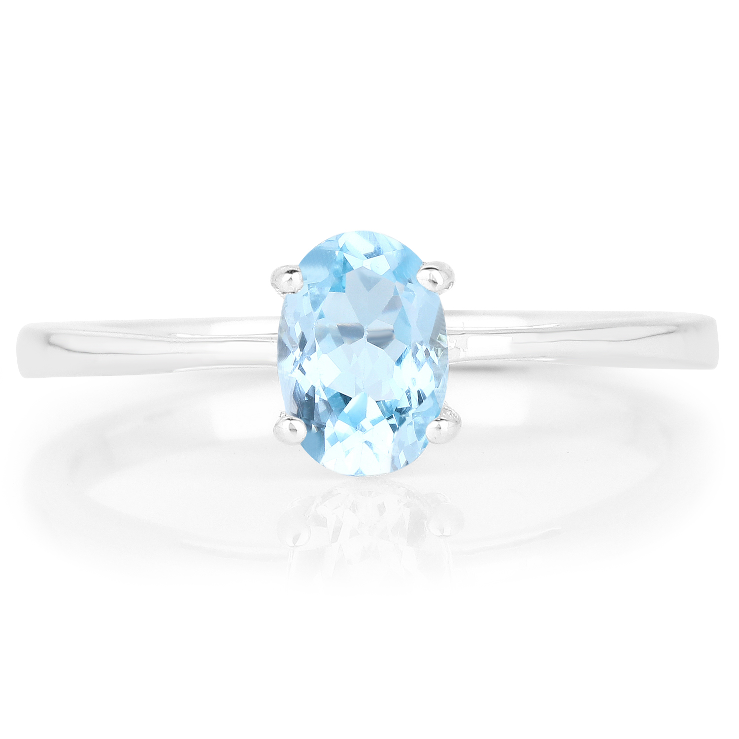 0.75 Carat Genuine Blue Topaz .925 Sterling Silver Ring