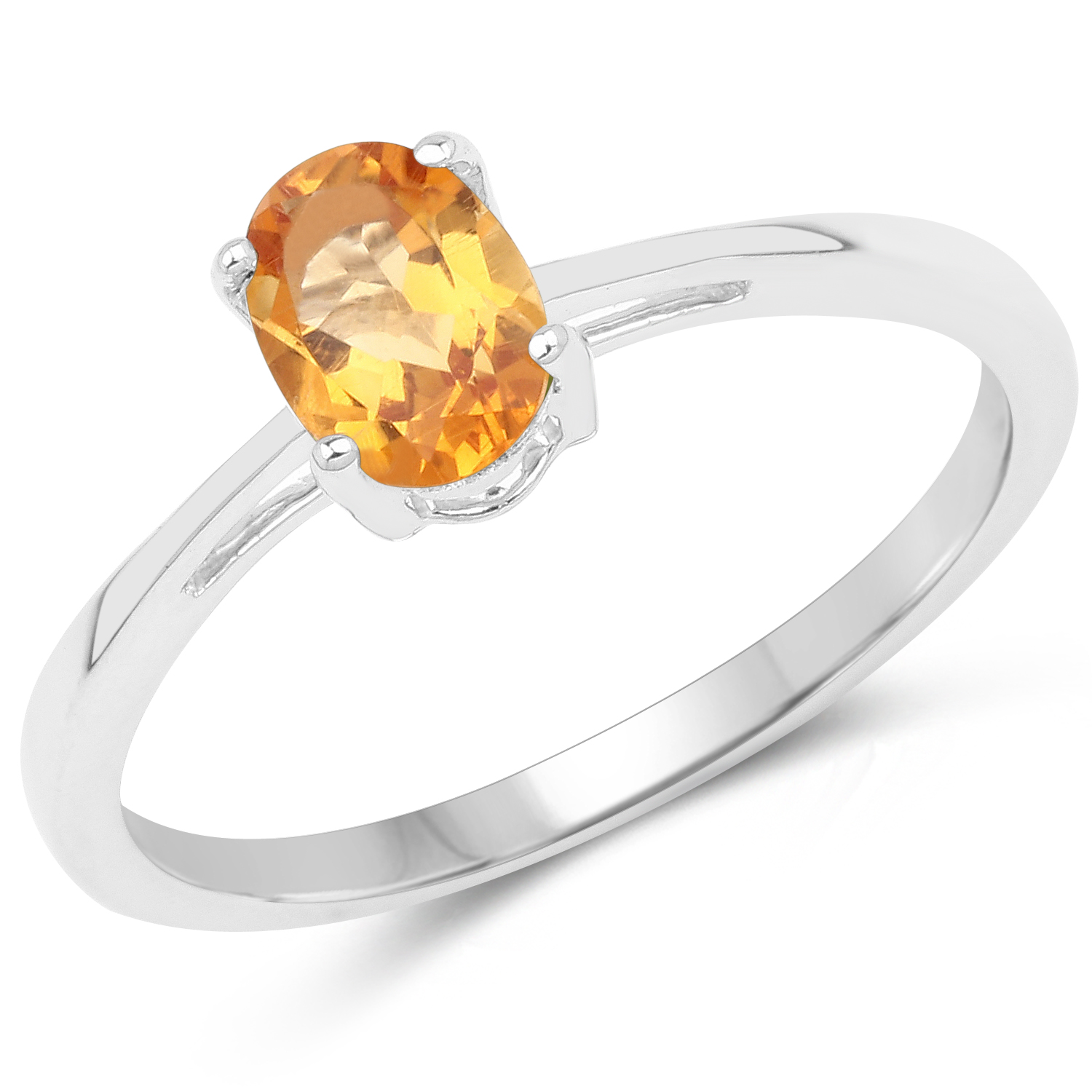 0.68 Carat Genuine Citrine .925 Sterling Silver Ring