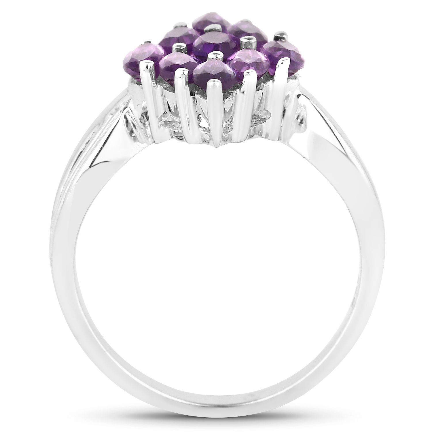 1.35 Carat Genuine Amethyst .925 Sterling Silver Ring