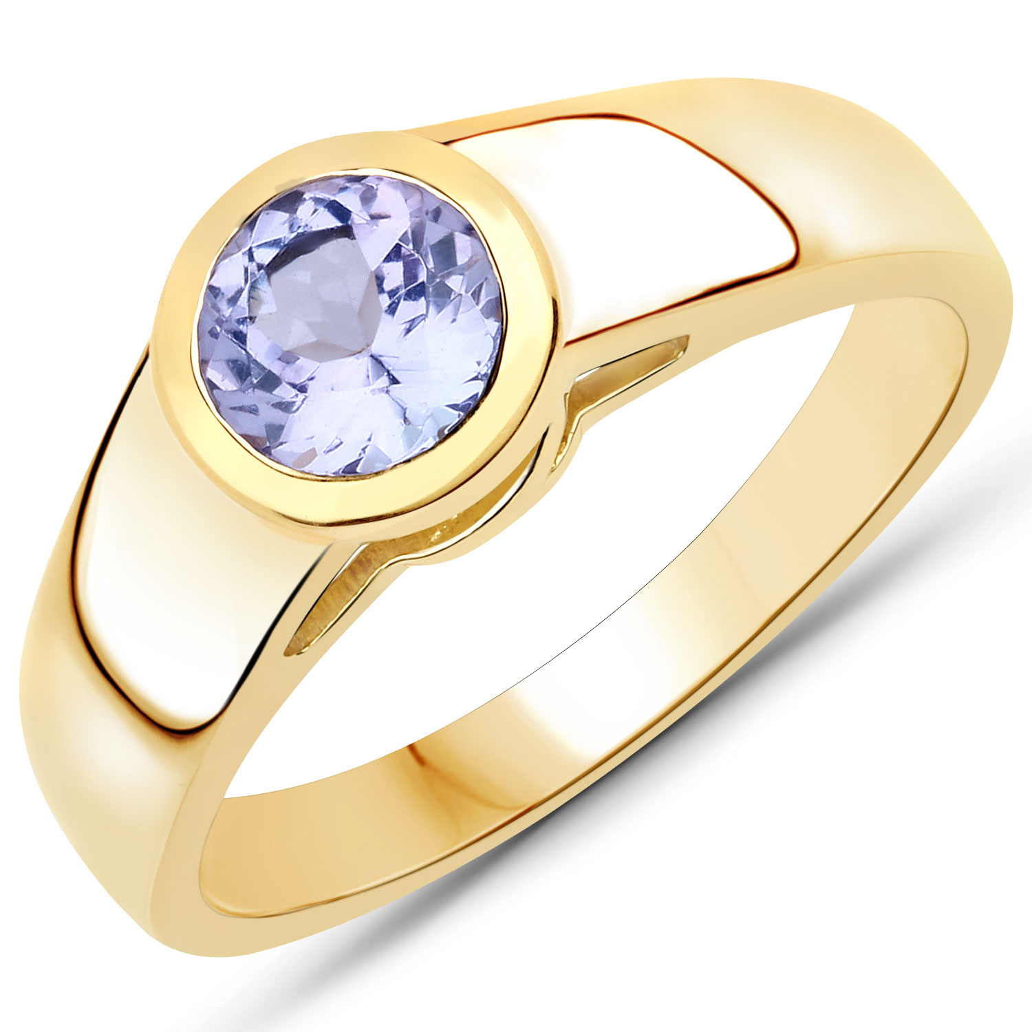 0.95 Carat Genuine Tanzanite .925 Sterling Silver Ring