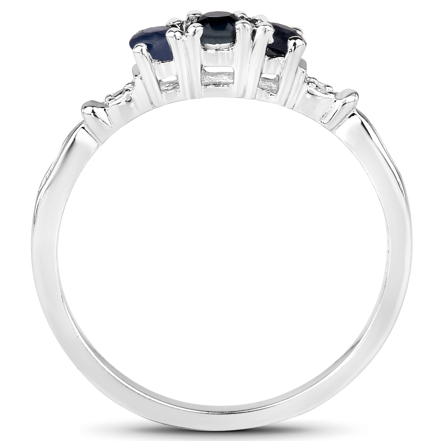 0.34 Carat Genuine Blue Sapphire .925 Sterling Silver Ring