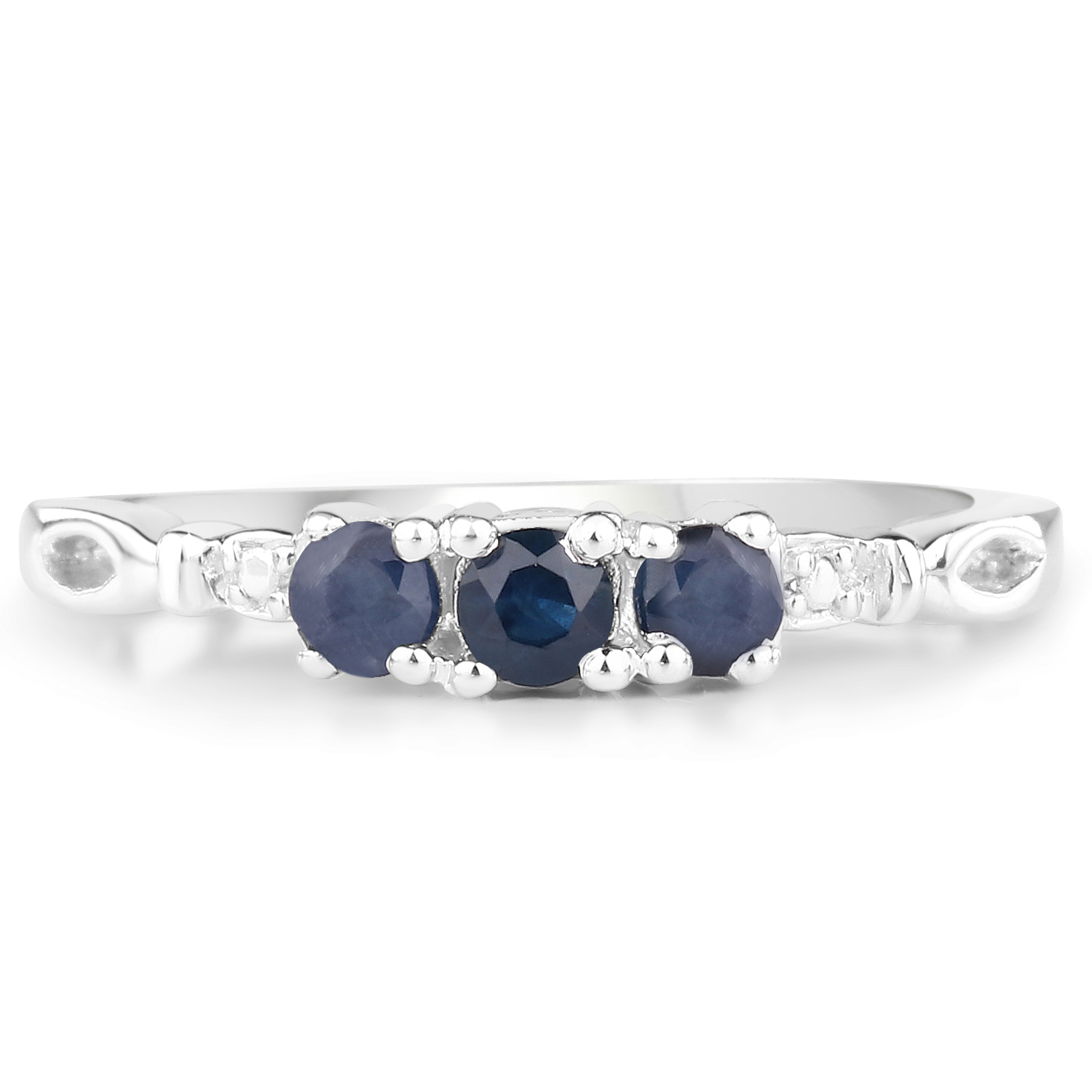 0.34 Carat Genuine Blue Sapphire .925 Sterling Silver Ring