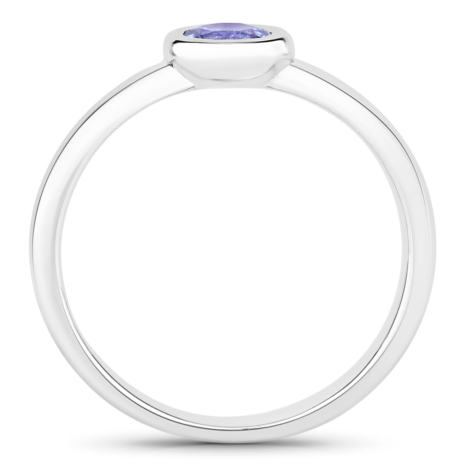 0.47 Carat Genuine Tanzanite .925 Sterling Silver Ring