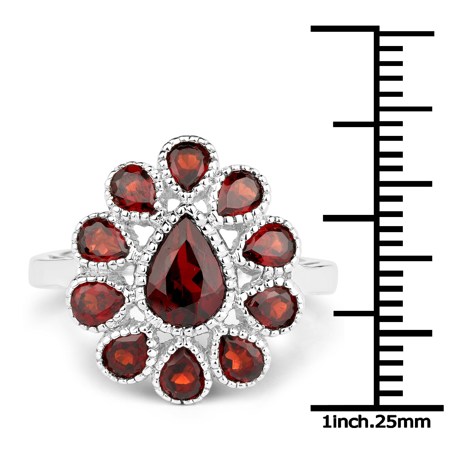 9.98 Carat Genuine Garnet .925 Sterling Silver 3 Piece Jewelry Set (Ring, Earrings, and Pendant w/ Chain)