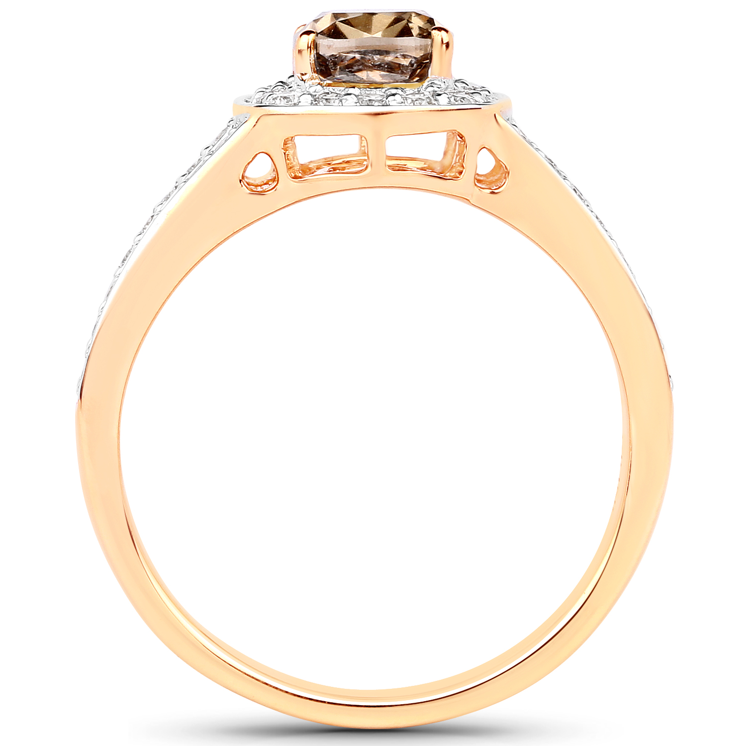 1.44 Carat Genuine TLB Diamond and White Diamond 18K Yellow Gold Ring