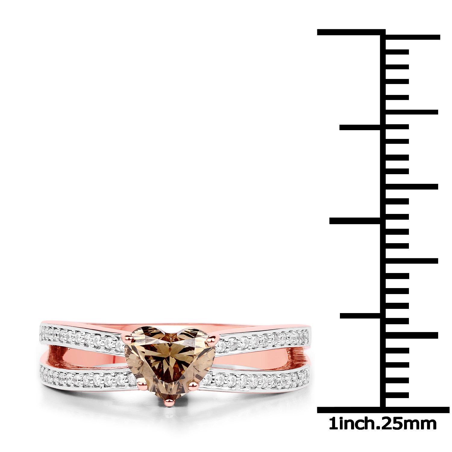 1.21 Carat Genuine TLB Diamond and White Diamond 18K Rose Gold Ring