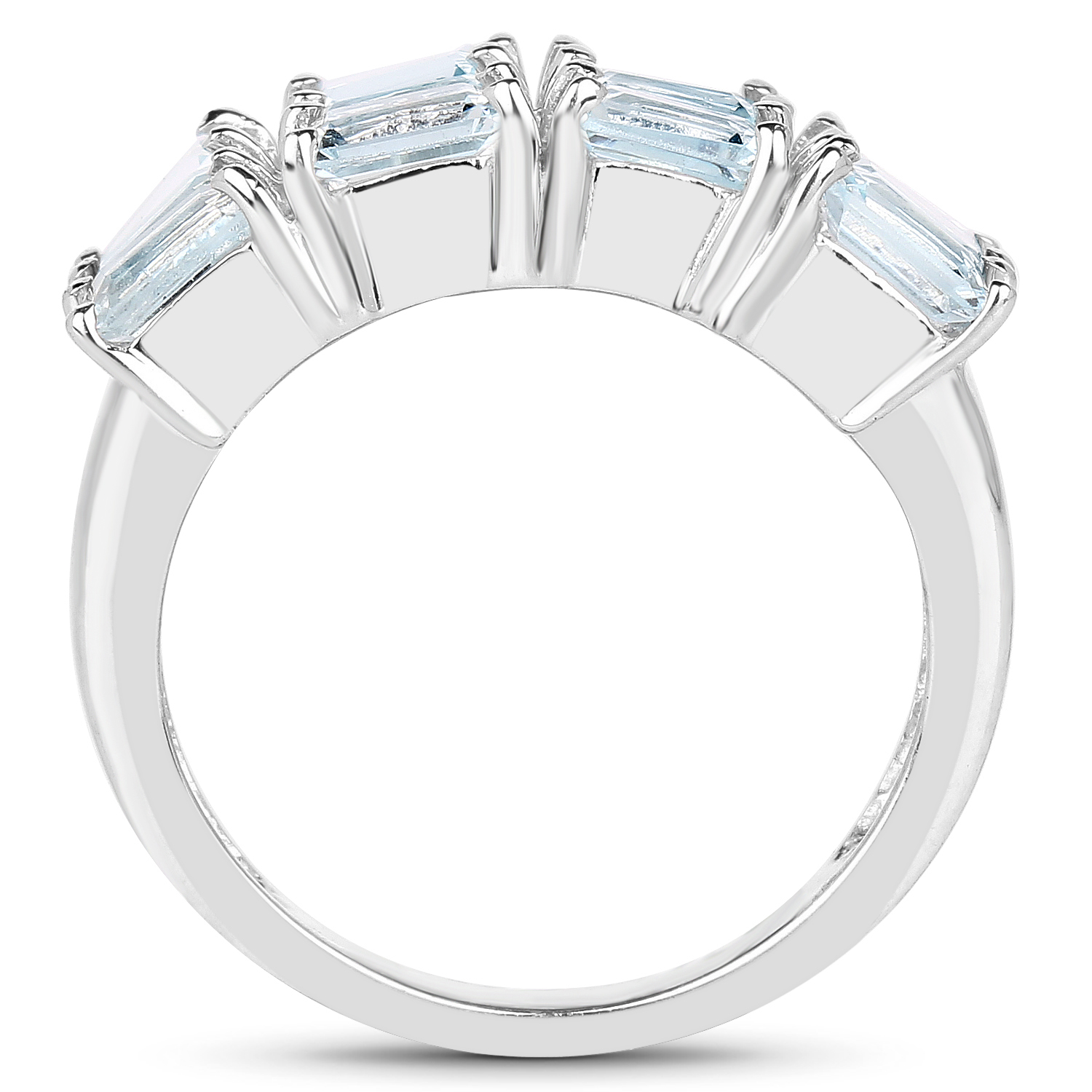 3.84 Carat Genuine Blue Topaz .925 Sterling Silver Ring