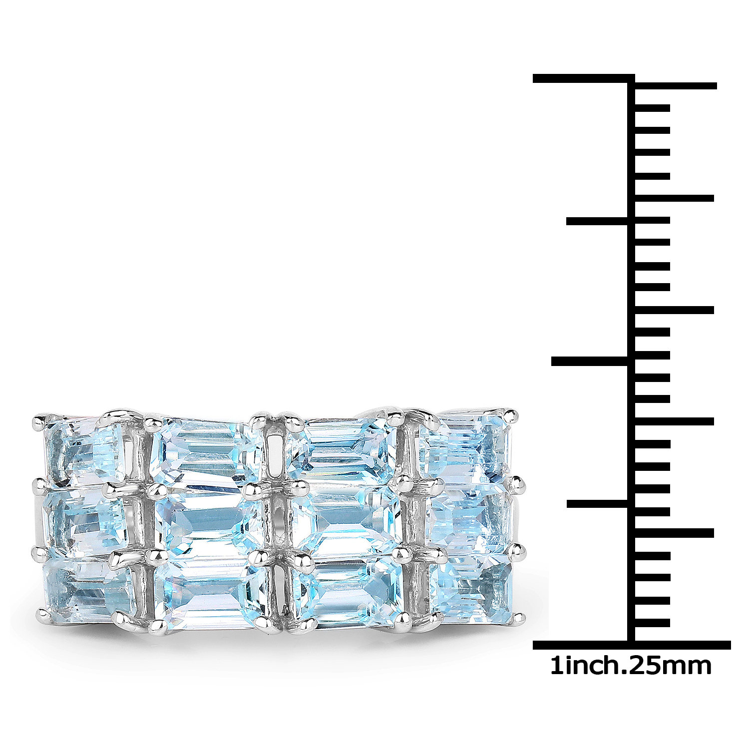 3.84 Carat Genuine Blue Topaz .925 Sterling Silver Ring