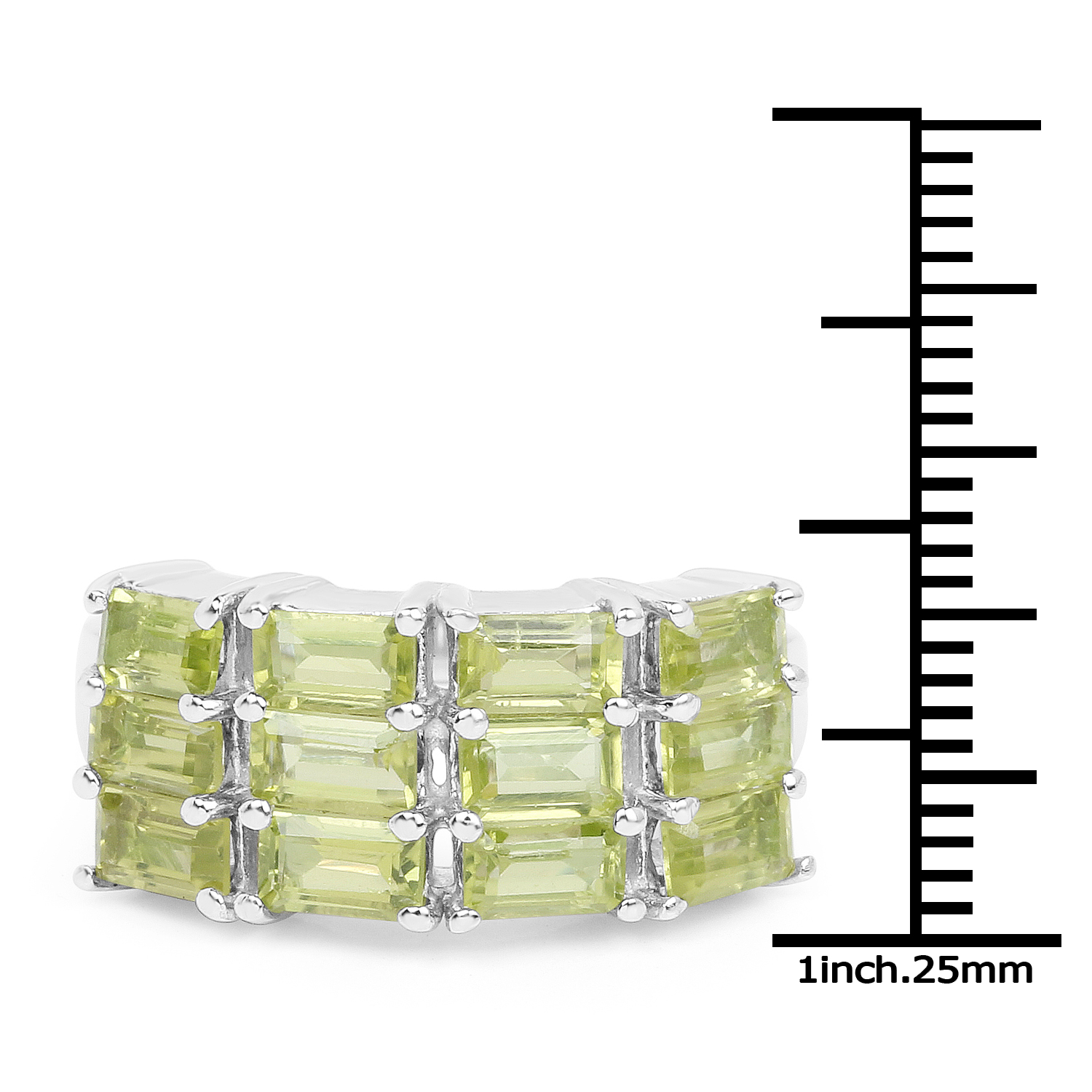 4.32 Carat Genuine Peridot .925 Sterling Silver Ring