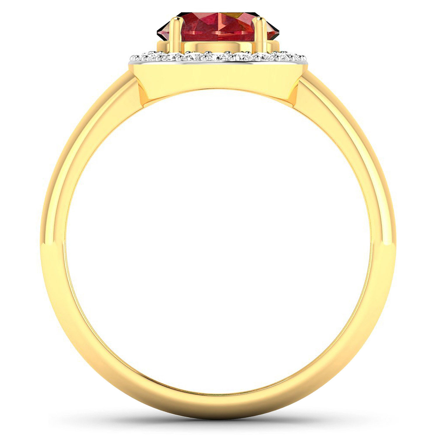 2.52 Carat Genuine Ruby and White Diamond 14K Yellow Gold Ring