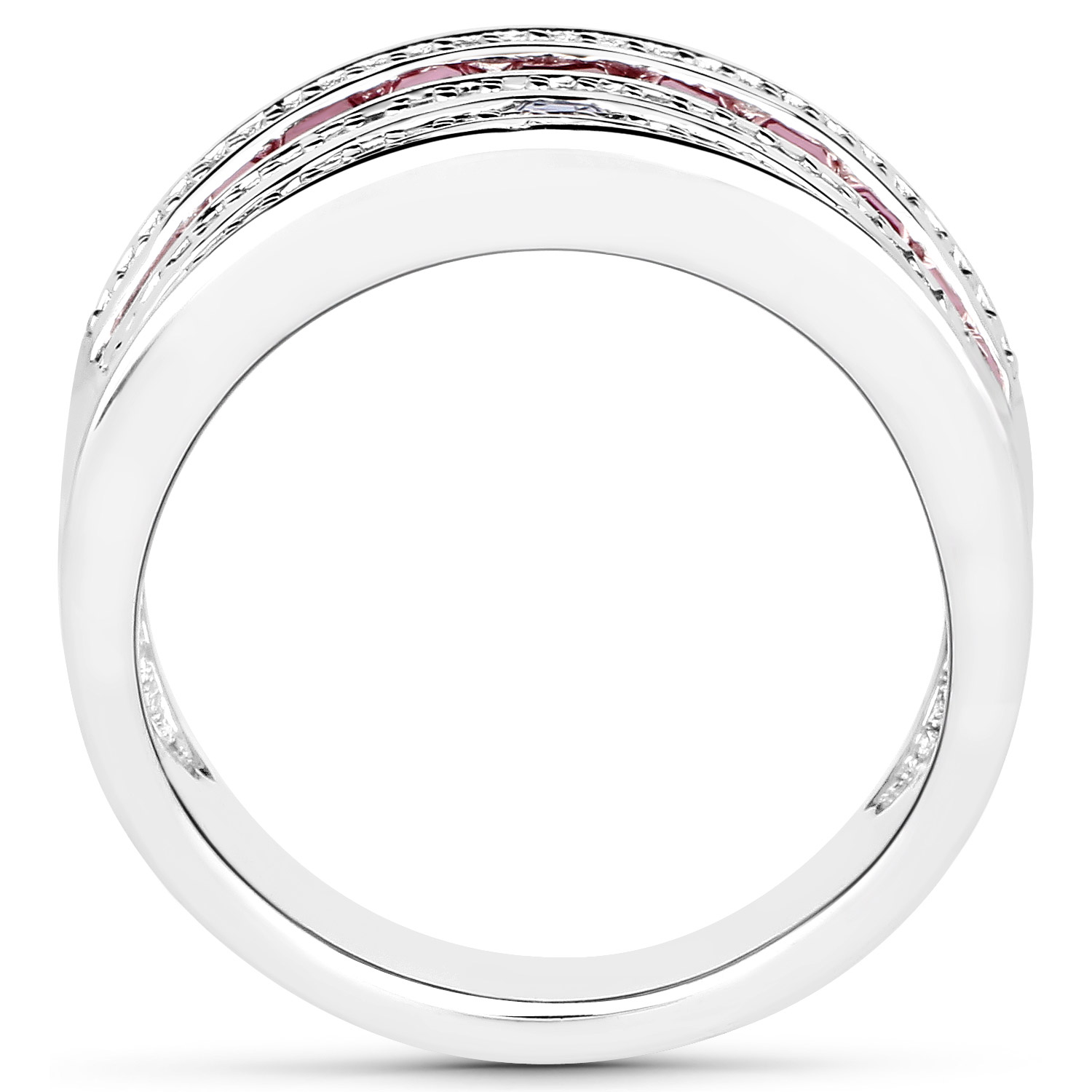 3.36 Carat Genuine Multi Stones .925 Sterling Silver Ring