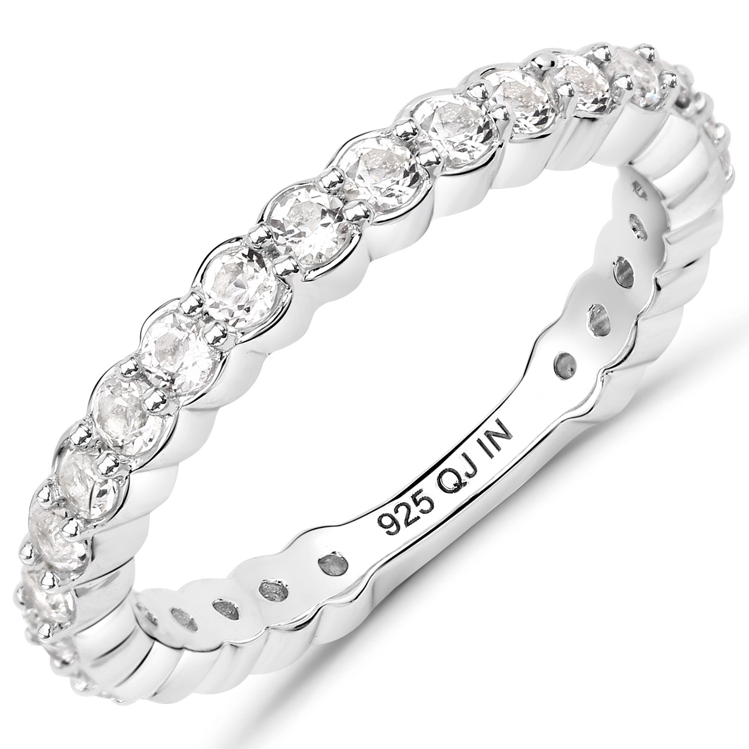 1.04 Carat Genuine White Topaz .925 Sterling Silver Ring