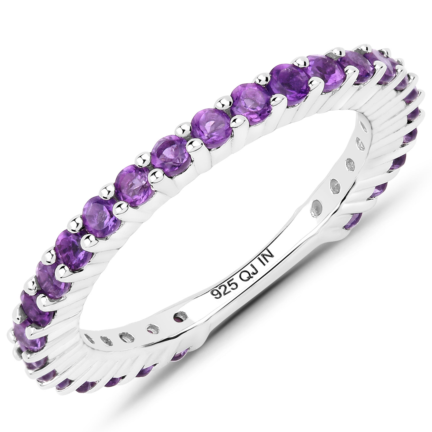 0.81 Carat Genuine Amethyst .925 Sterling Silver Ring