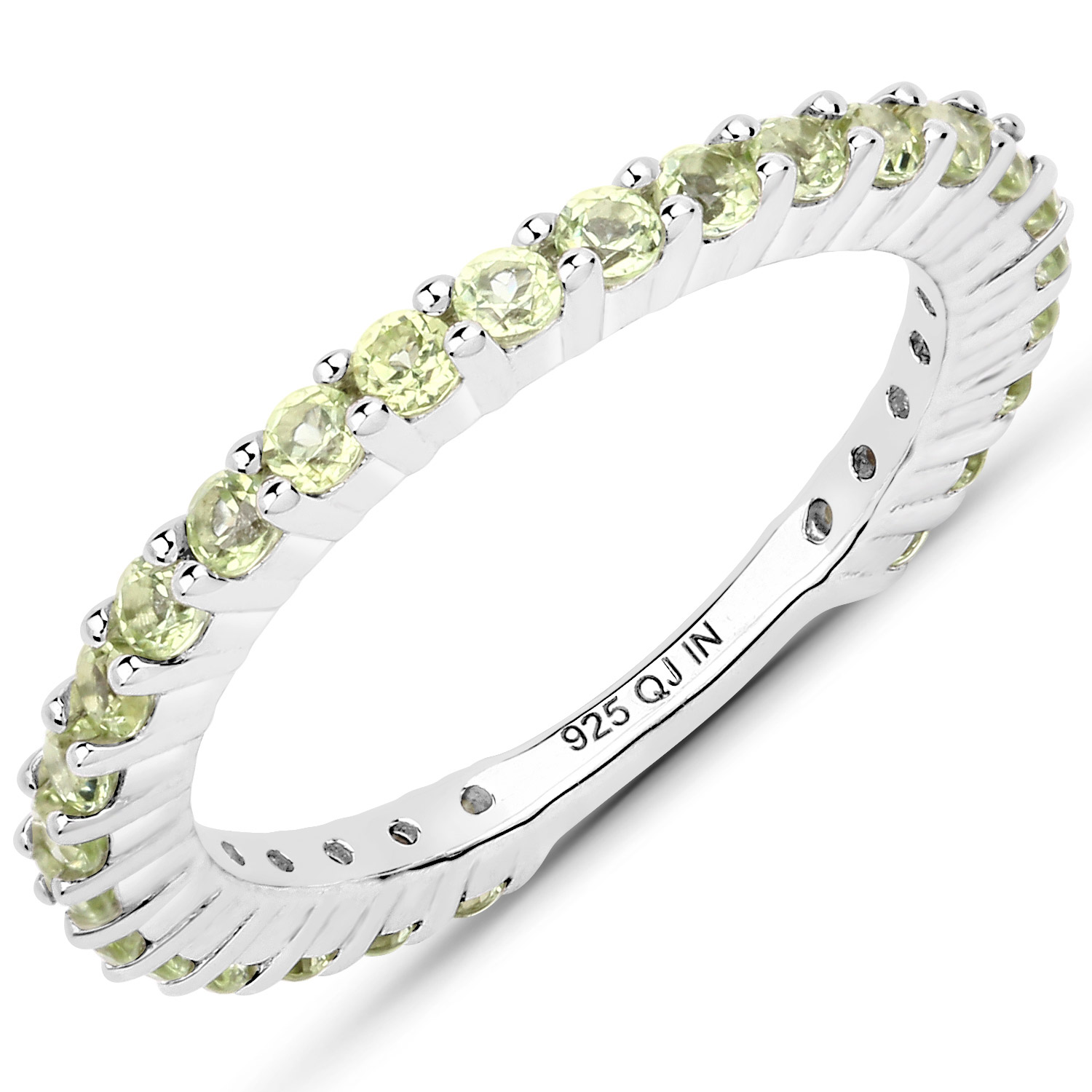 0.95 Carat Genuine Peridot .925 Sterling Silver Ring