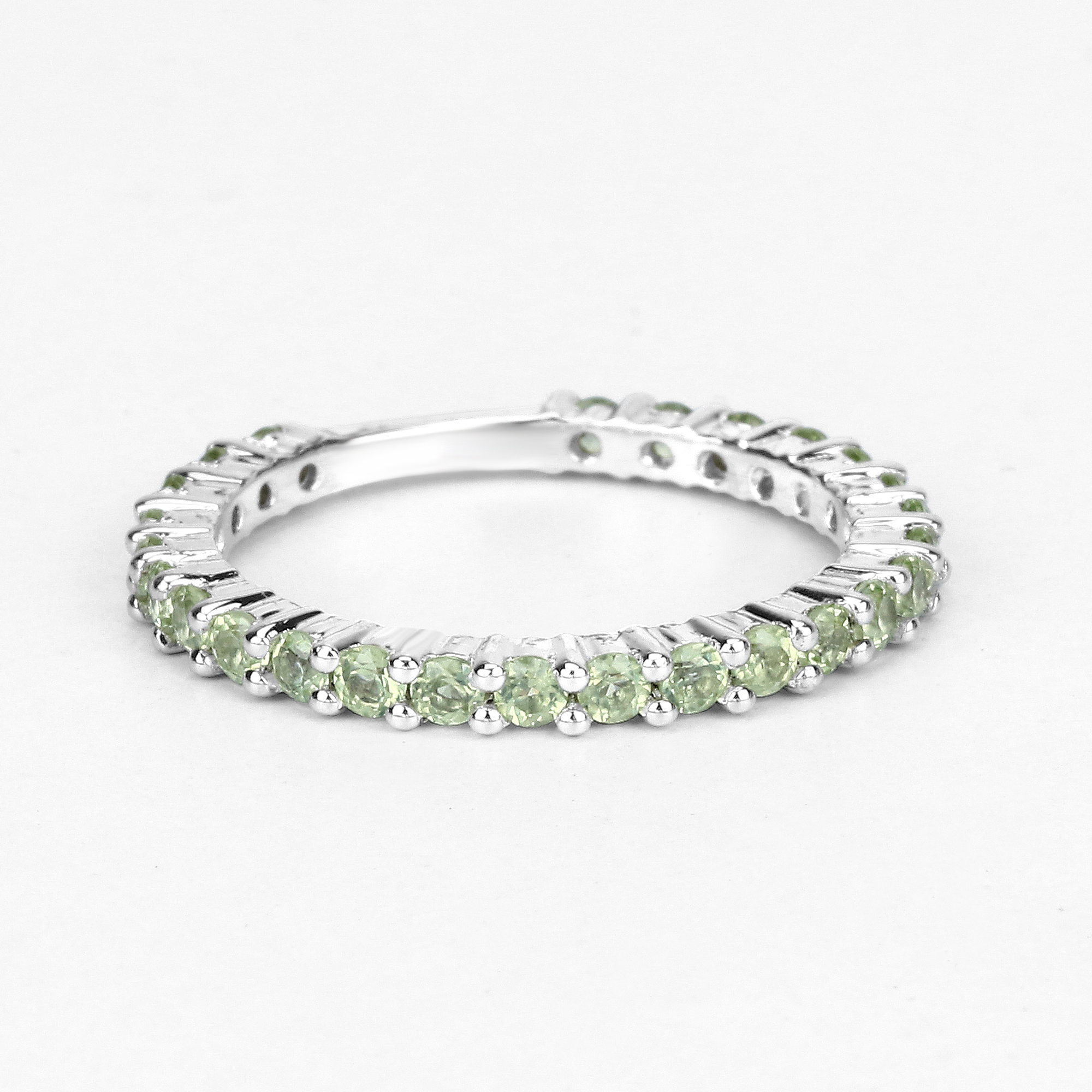 0.91 Carat Genuine Peridot .925 Sterling Silver Ring