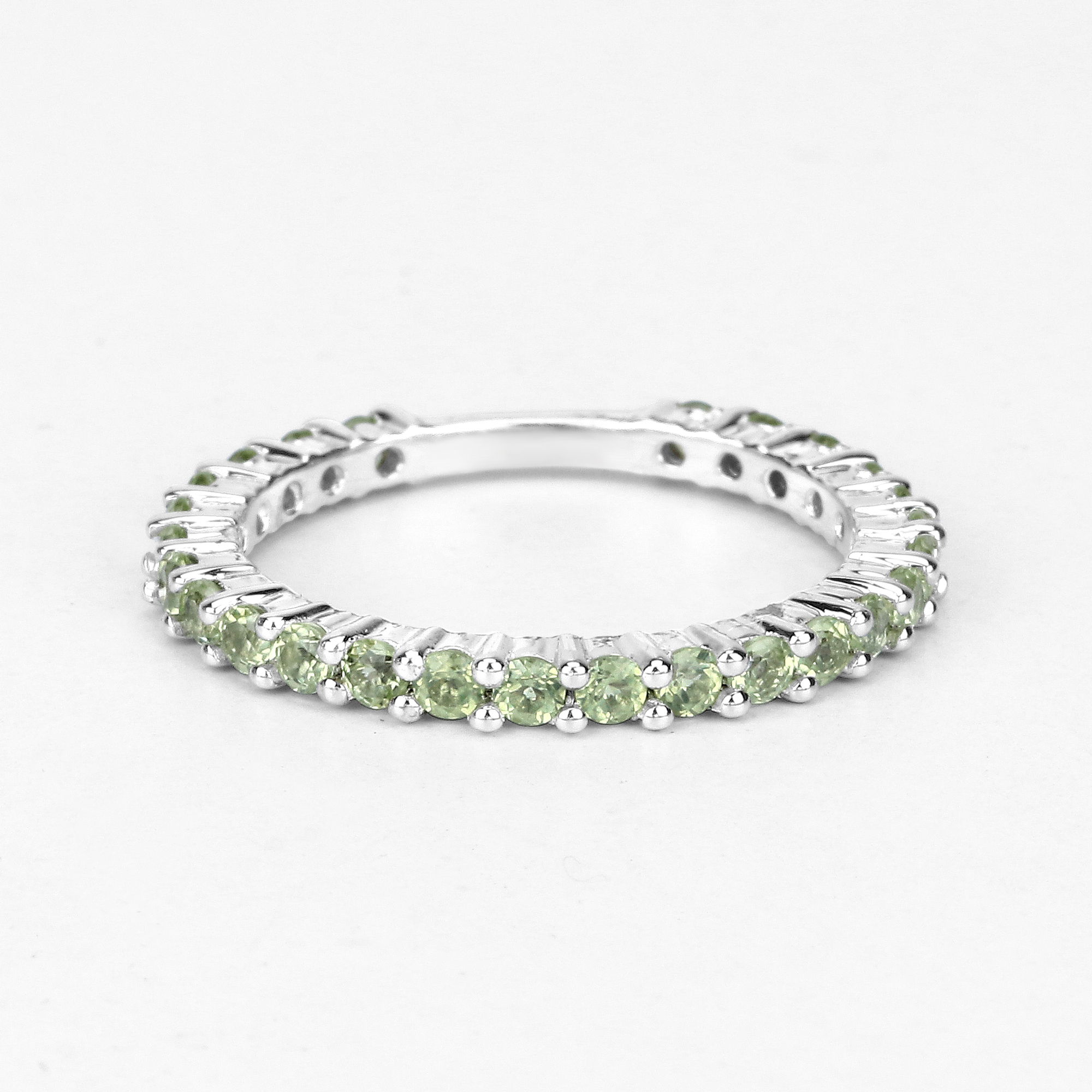 0.91 Carat Genuine Peridot .925 Sterling Silver Ring