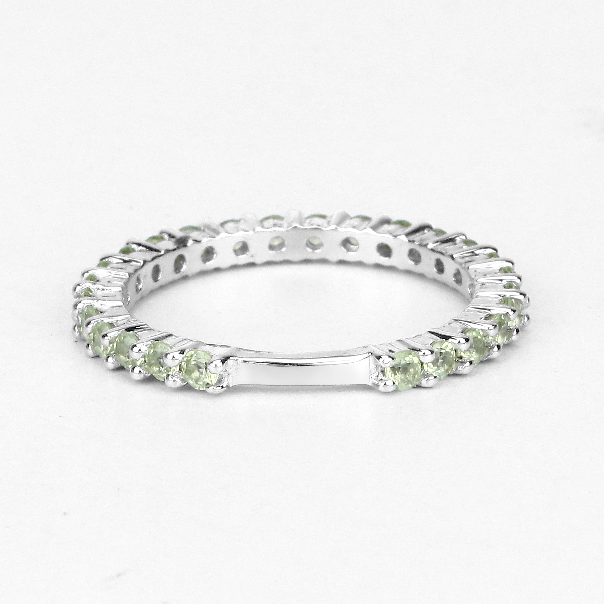 0.91 Carat Genuine Peridot .925 Sterling Silver Ring