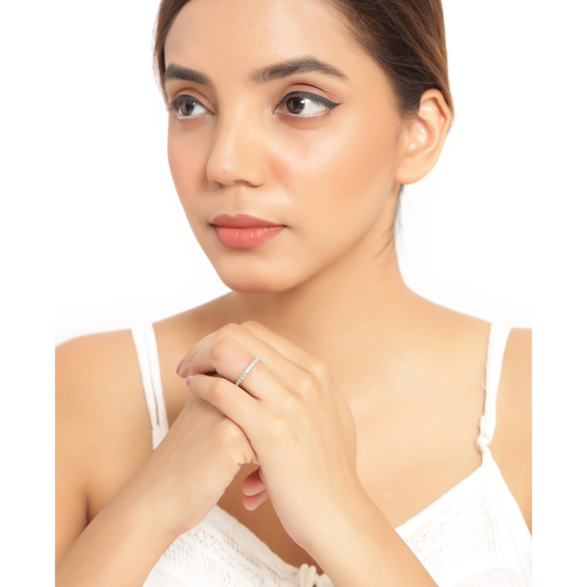 0.91 Carat Genuine Peridot .925 Sterling Silver Ring