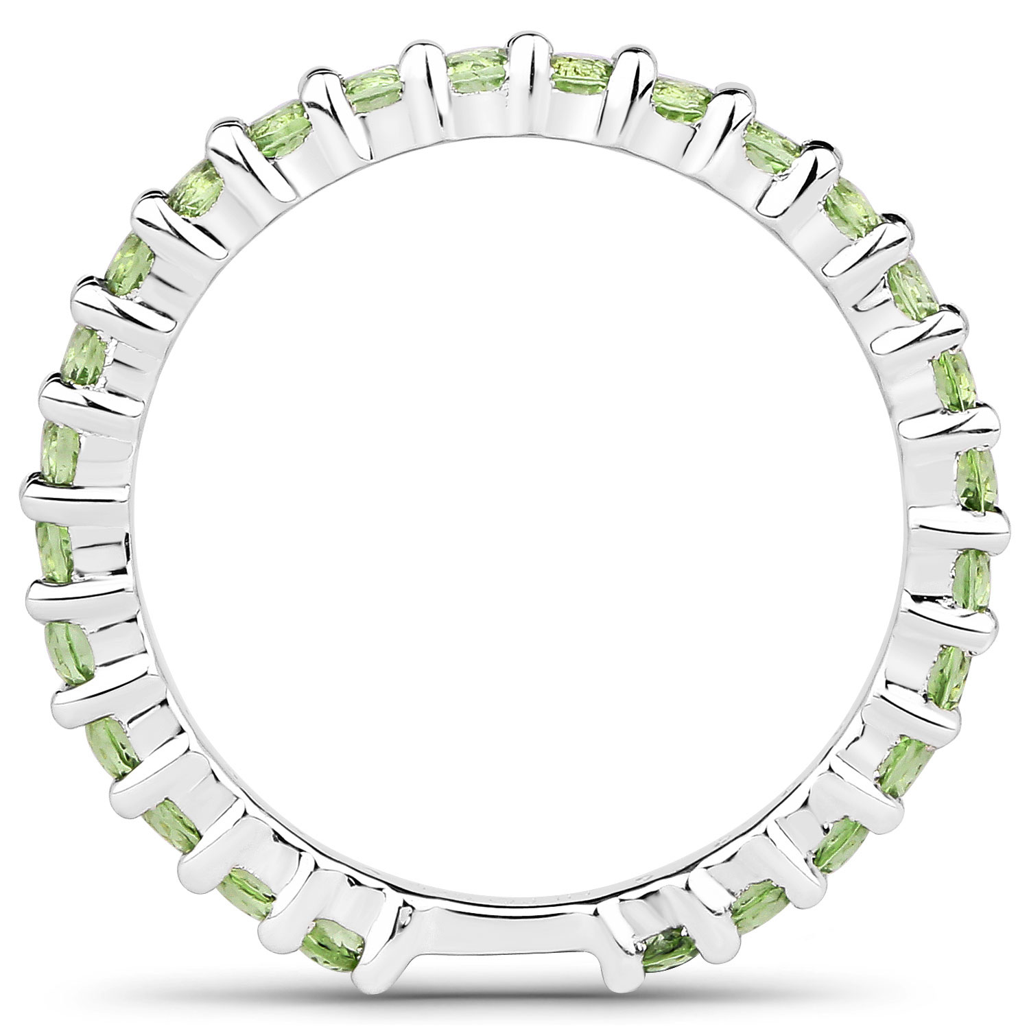 0.91 Carat Genuine Peridot .925 Sterling Silver Ring