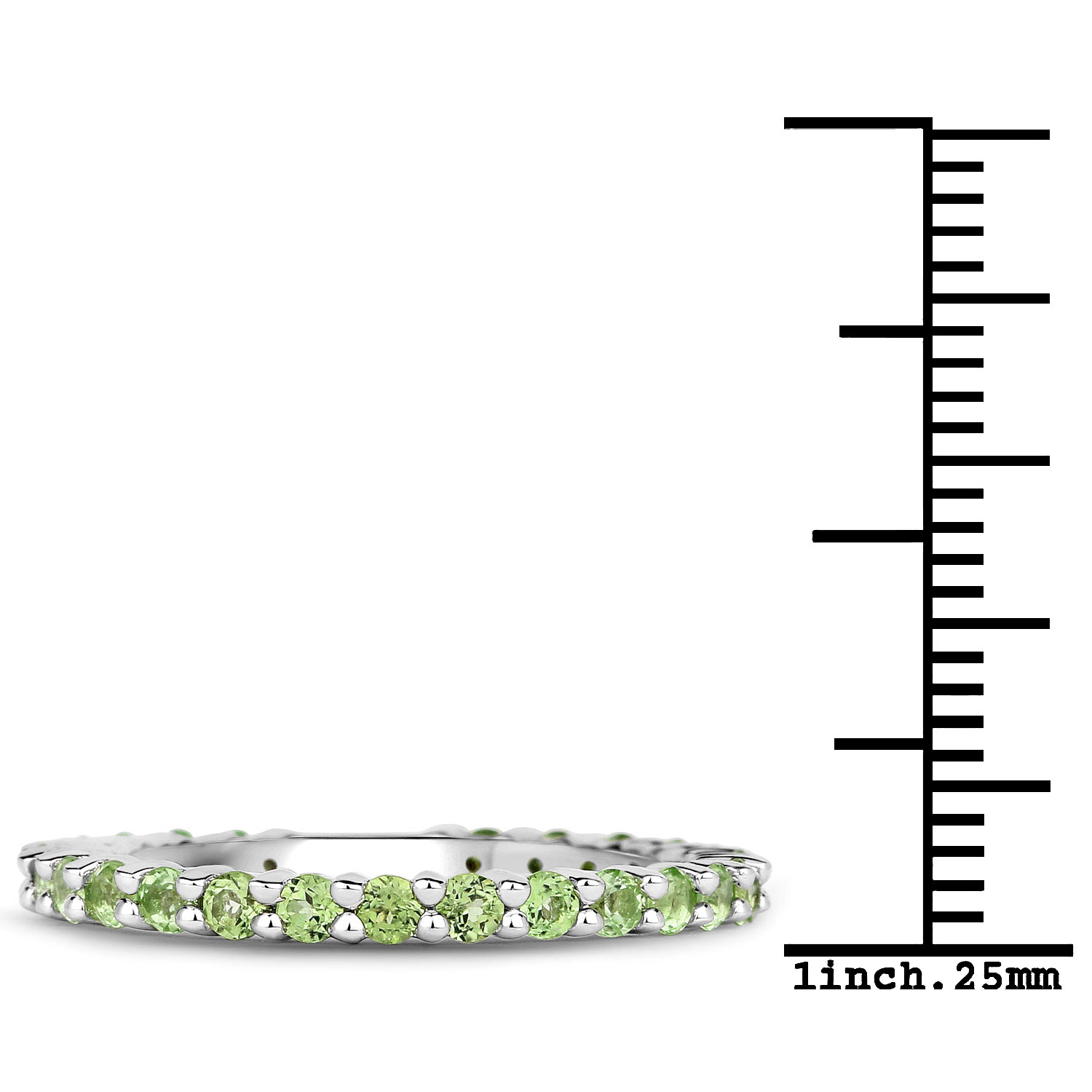 0.91 Carat Genuine Peridot .925 Sterling Silver Ring