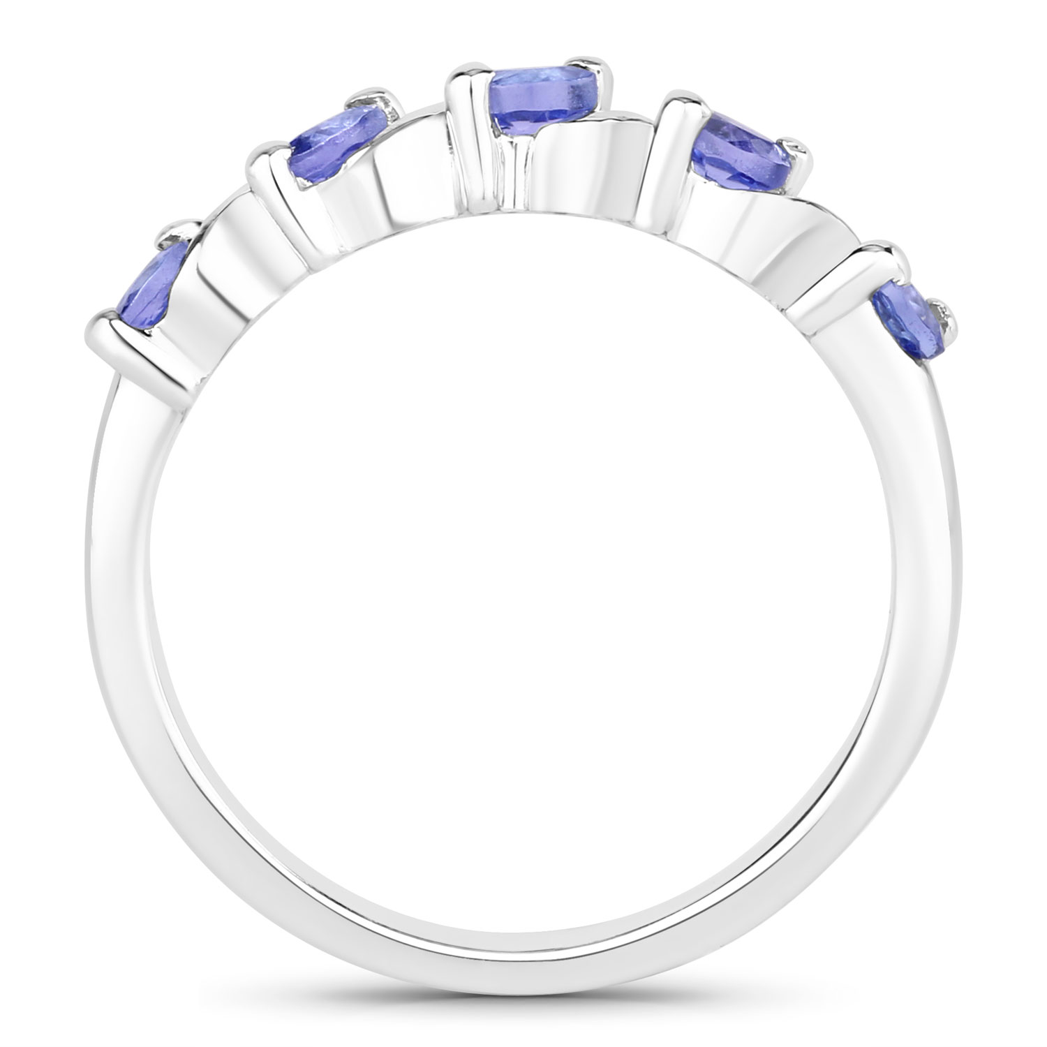 0.50 Carat Genuine Tanzanite .925 Sterling Silver Ring