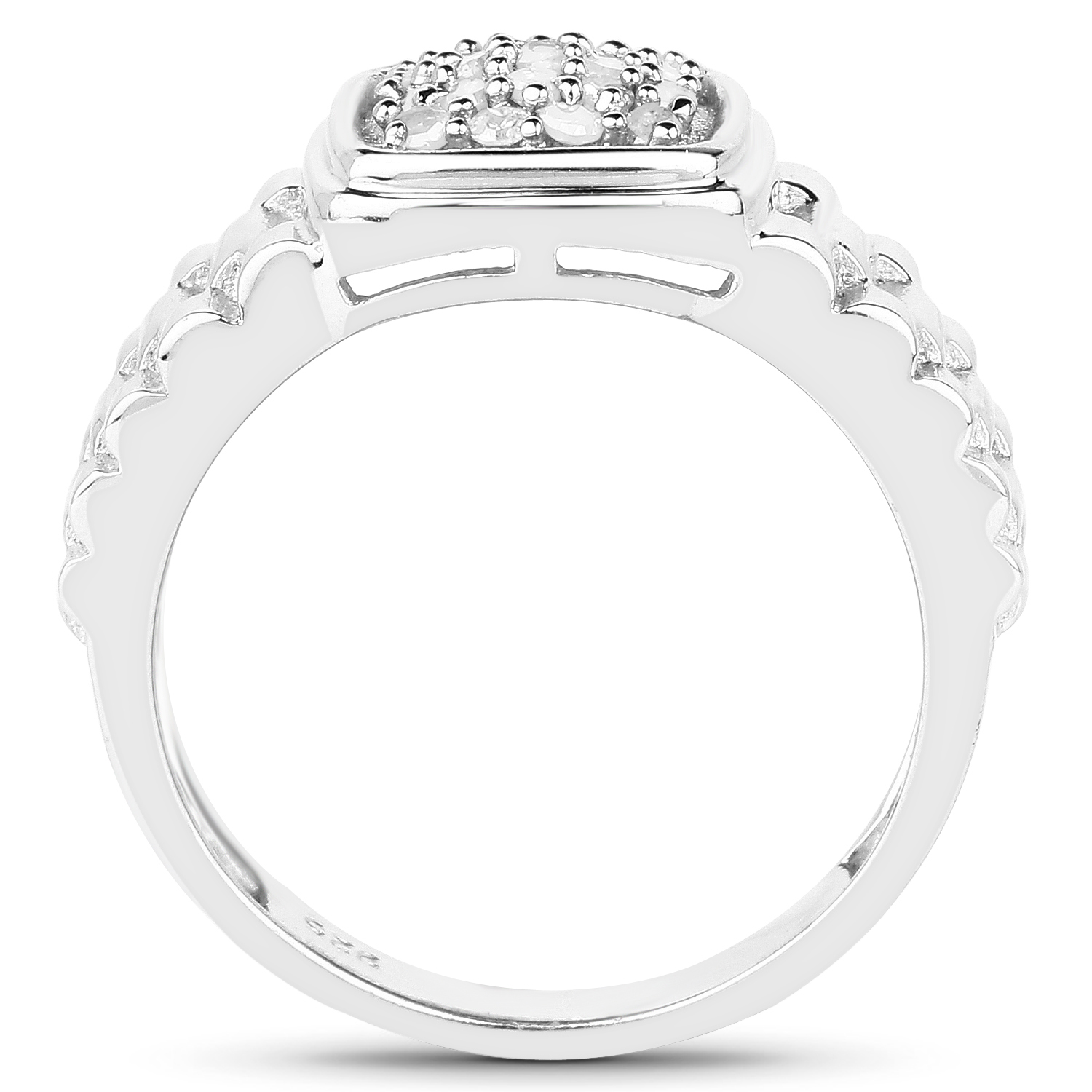 0.25 Carat Genuine White Diamond .925 Sterling Silver Ring