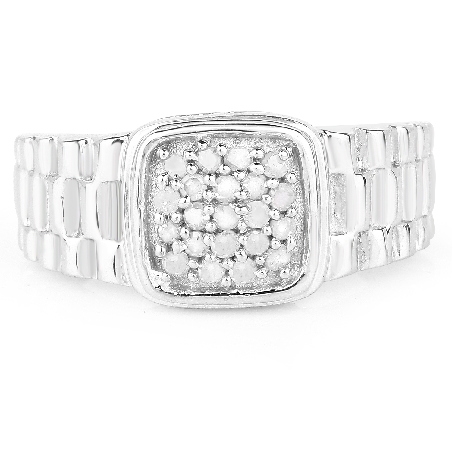 0.25 Carat Genuine White Diamond .925 Sterling Silver Ring