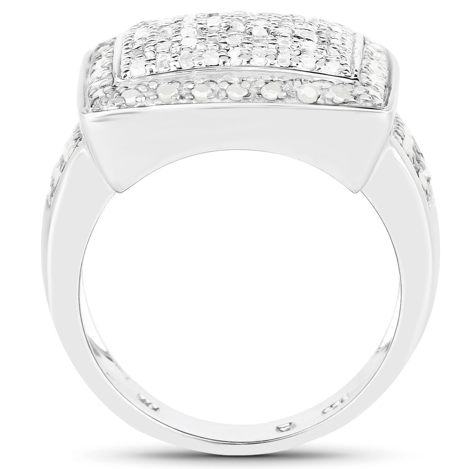 0.61 Carat Genuine White Diamond .925 Sterling Silver Ring